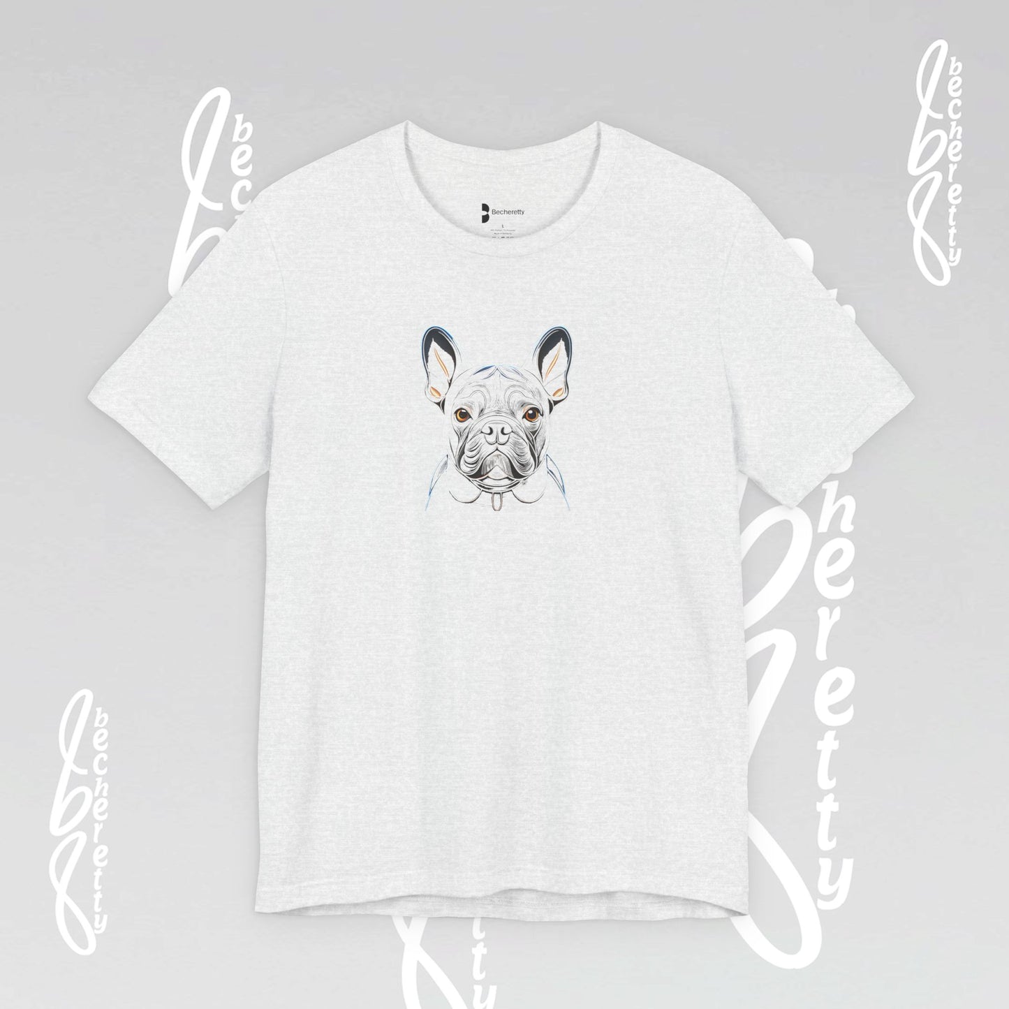 Dog Lovers Tee "Frenchie" Art Graphic Becheretty - Special gift for French Bulldog owners - Casual Wear