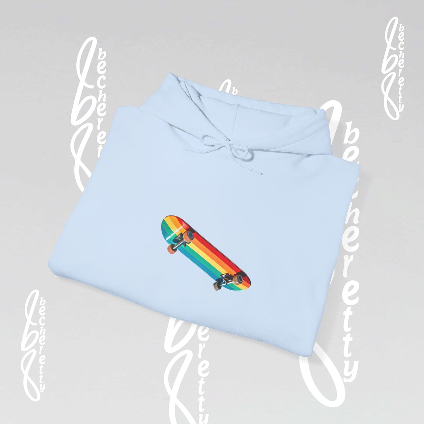 Rainbow Skateboard Graphic Hoodie Becheretty - Unisex - Perfect Gift for Skaters Lovers