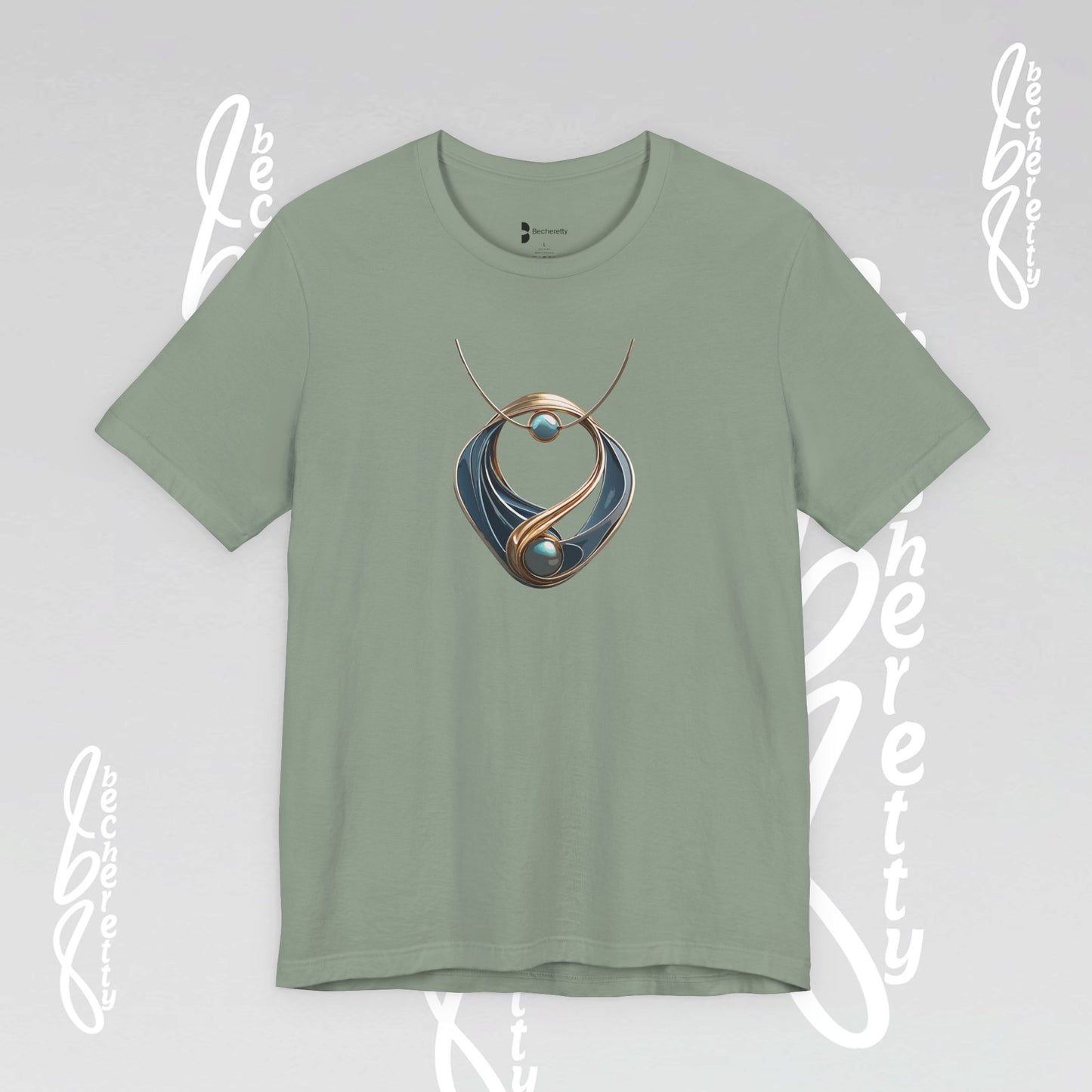Necklace Artistic design - Statement T-Shirt Becheretty - Casual wear - Unique Graphic Top, Everyday Style