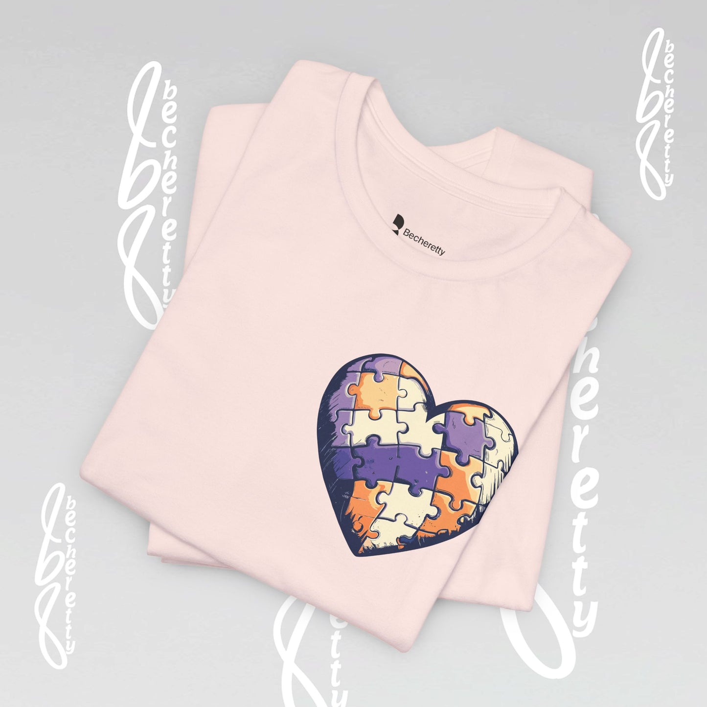 Artistic Puzzle Heart Tee - Autism Awareness Graphic Shirt