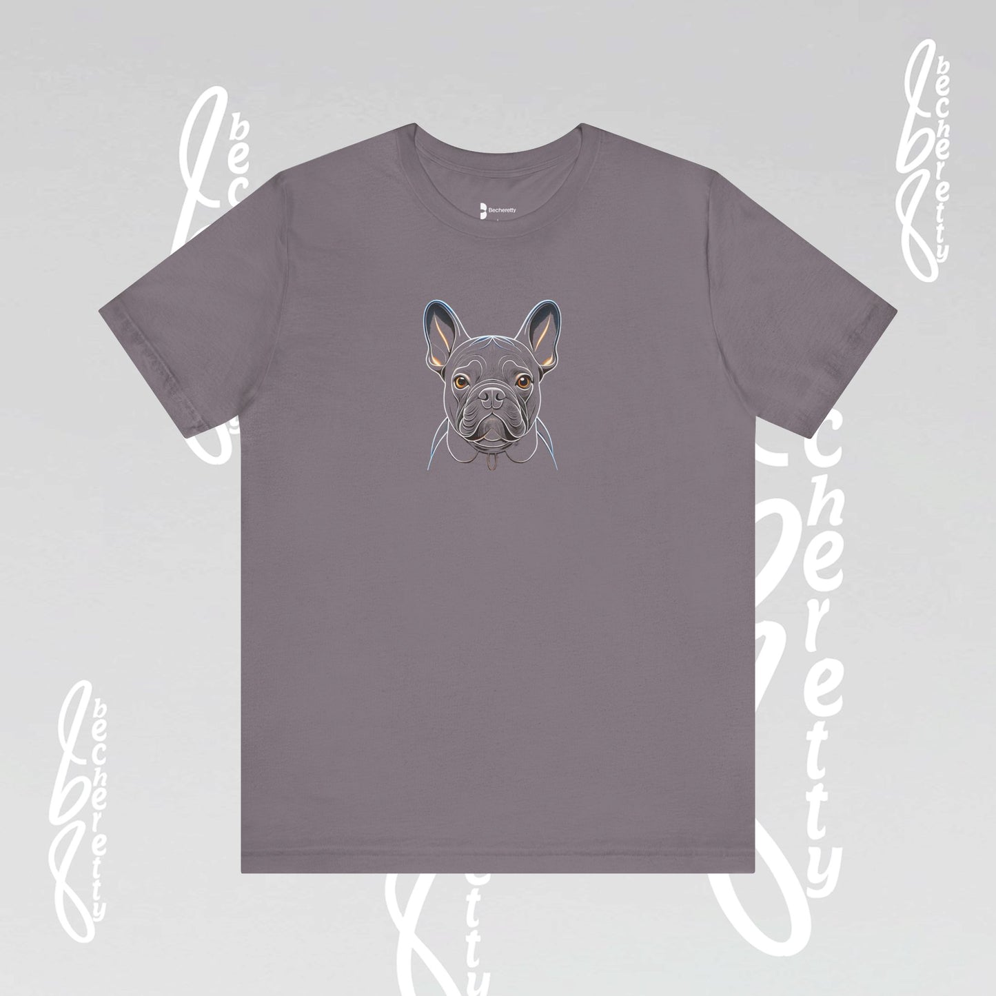 Dog Lovers Tee "Frenchie" Art Graphic Becheretty - Special gift for French Bulldog owners - Casual Wear