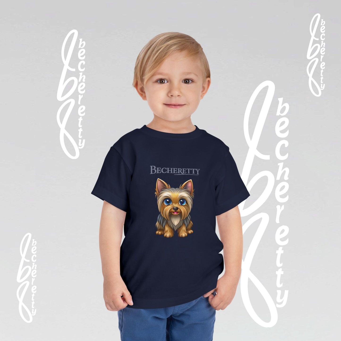 Toddler T-Shirt short sleeve - Cute Yorkie Graphic Becheretty - Perfect for Yorkie Lovers