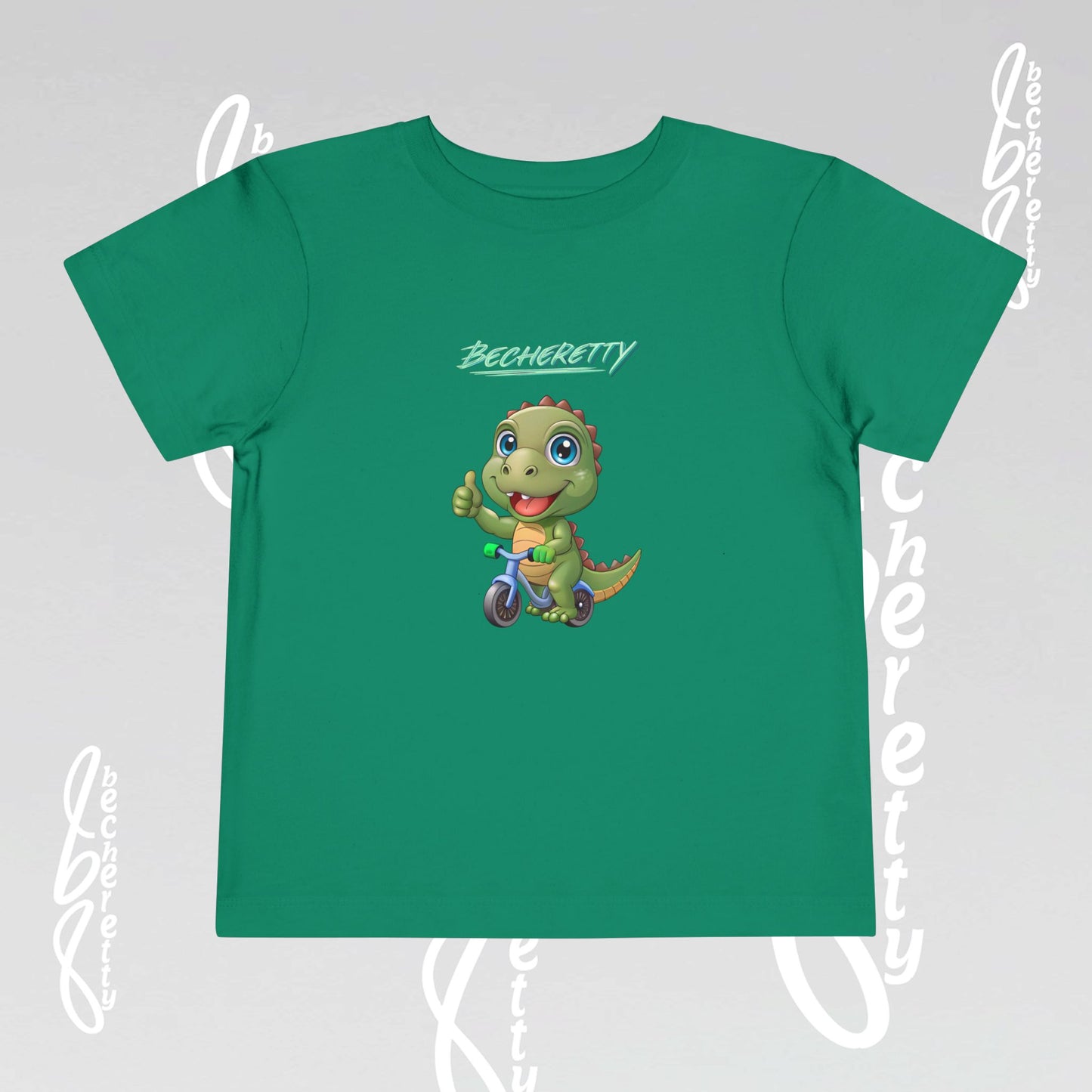 Toddler T-Shirt with a Cute Dino - Becheretty Playful Design Tee - Birthday Gift Idea