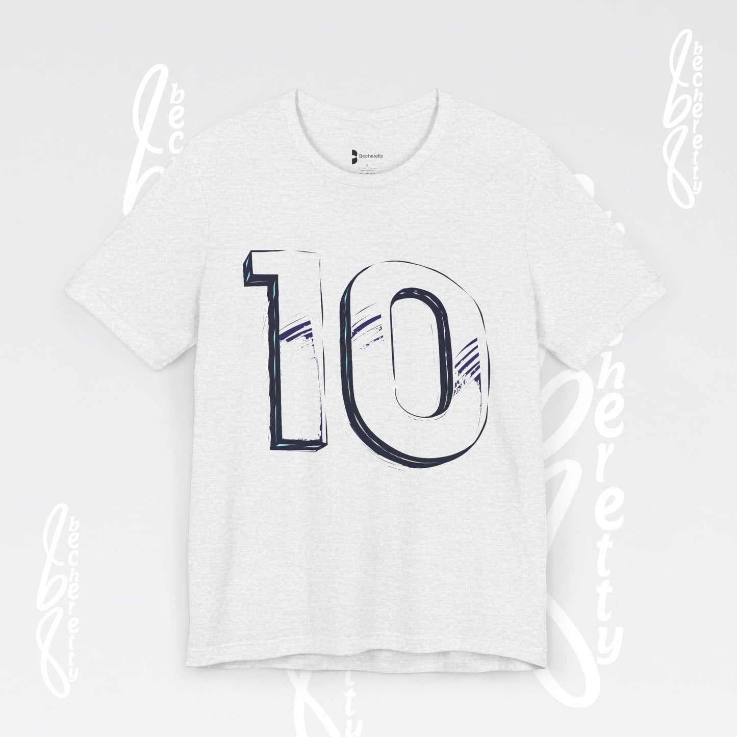 Stylish Unisex Tee - Number 10 - Casual Everyday Wear, Unique Gift Sports Lovers, Becheretty Graphic, Team Spirit