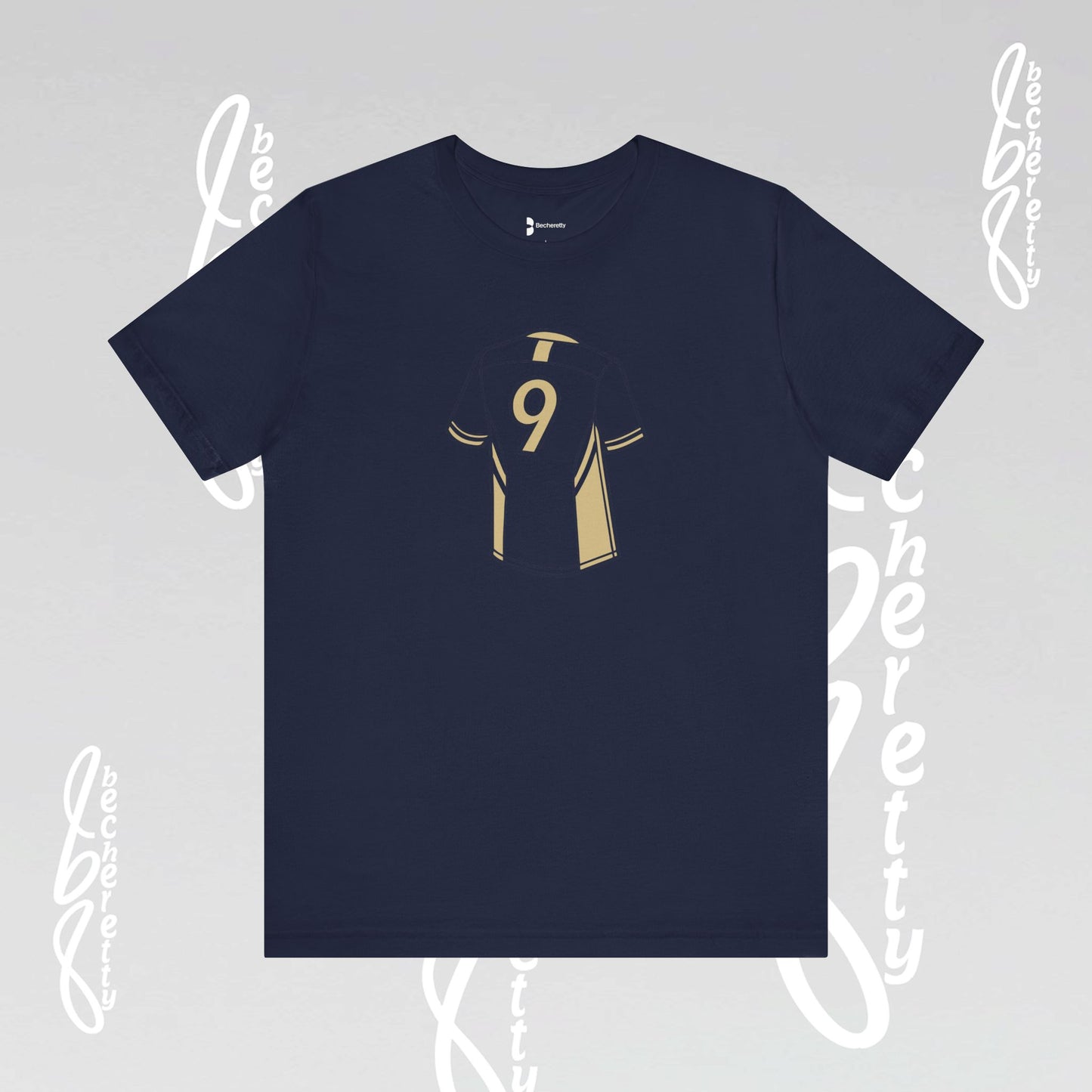 Soccer T-Shirt - Number 9 - Minimalist Graphic Becheretty - Athletic apparel - Everyday Fashion