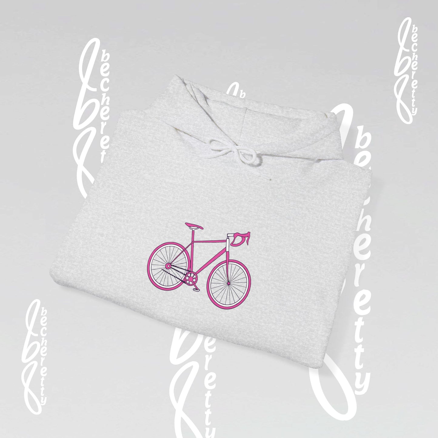 Hoodie Becheretty "Pink Bike "Minimalist Graphic Design" Perfect Gift for Bike Lovers - Casual