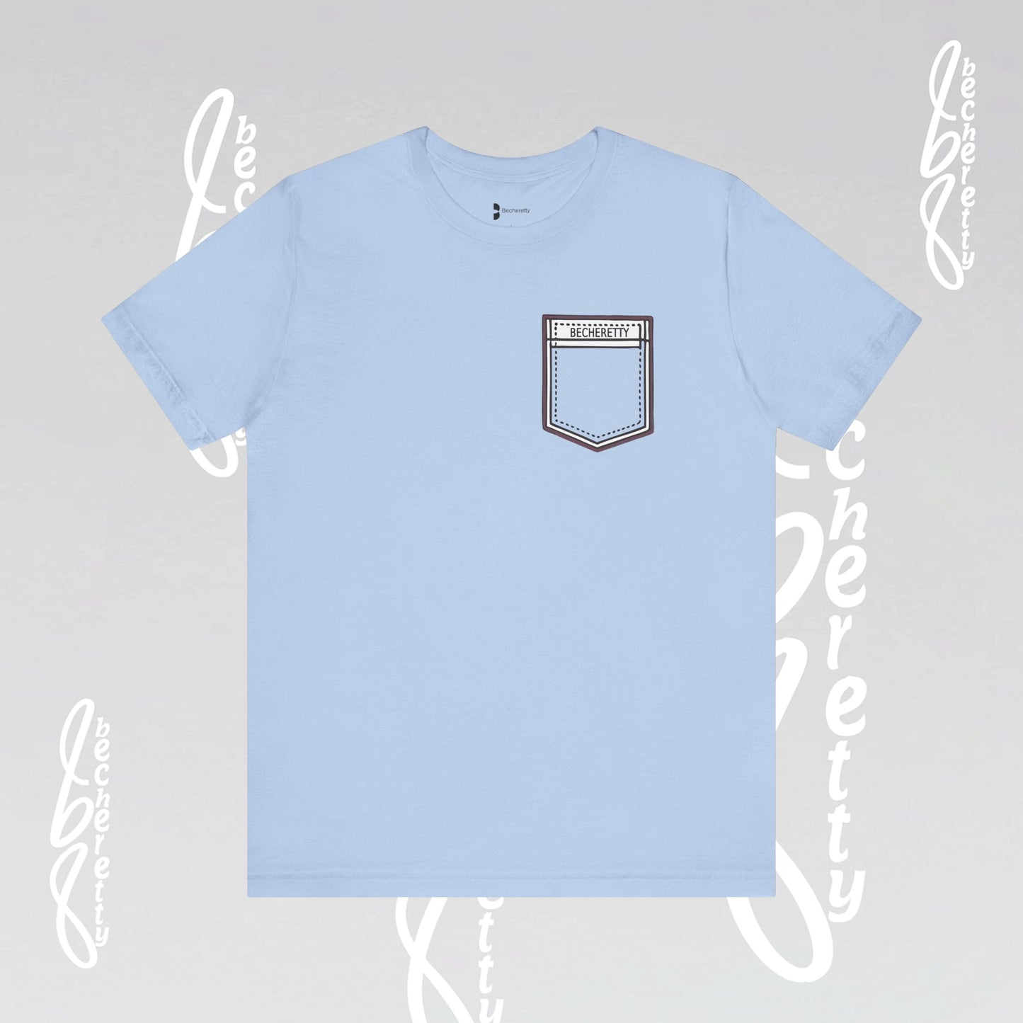 Becheretty Pocket - Minimalistic T-Shirt Desing - Unisex - Casual Wear