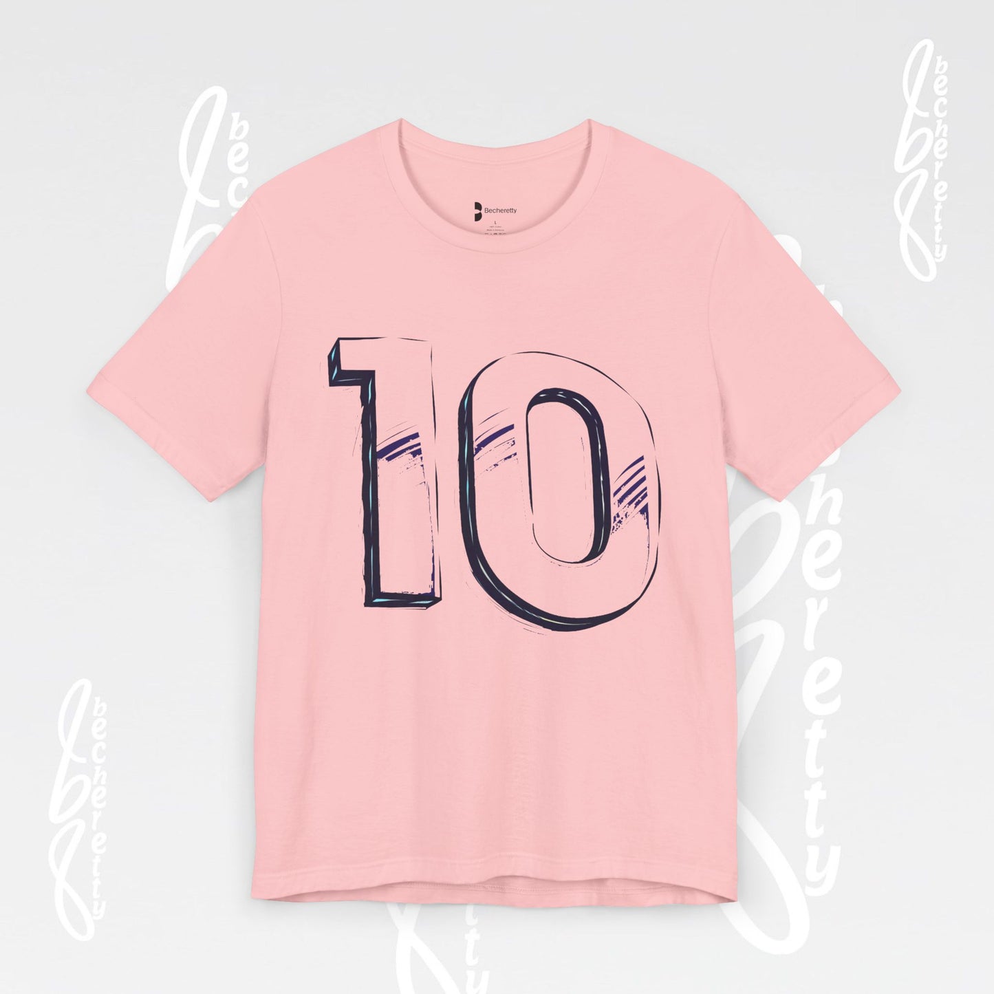Stylish Unisex Tee - Number 10 - Casual Everyday Wear, Unique Gift Sports Lovers, Becheretty Graphic, Team Spirit