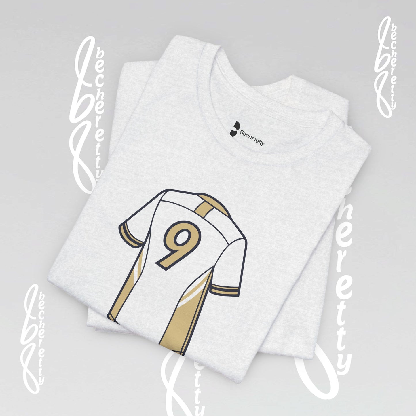 Soccer T-Shirt - Number 9 - Minimalist Graphic Becheretty - Athletic apparel - Everyday Fashion