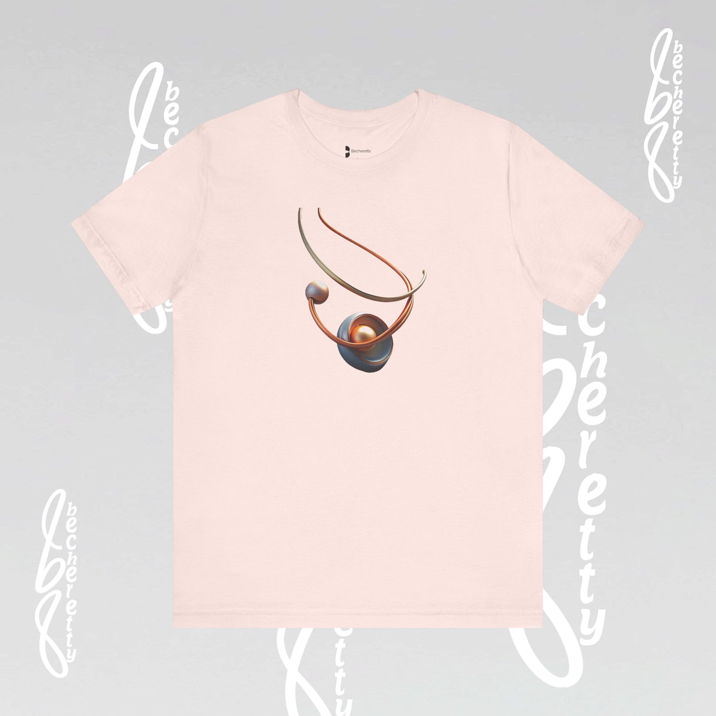 Artistic Graphic T-Shirt Becheretty - Stylish Necklace Design - Casual Wear, Gift for Art Lovers, Summer Fashion, Everyday Comfort