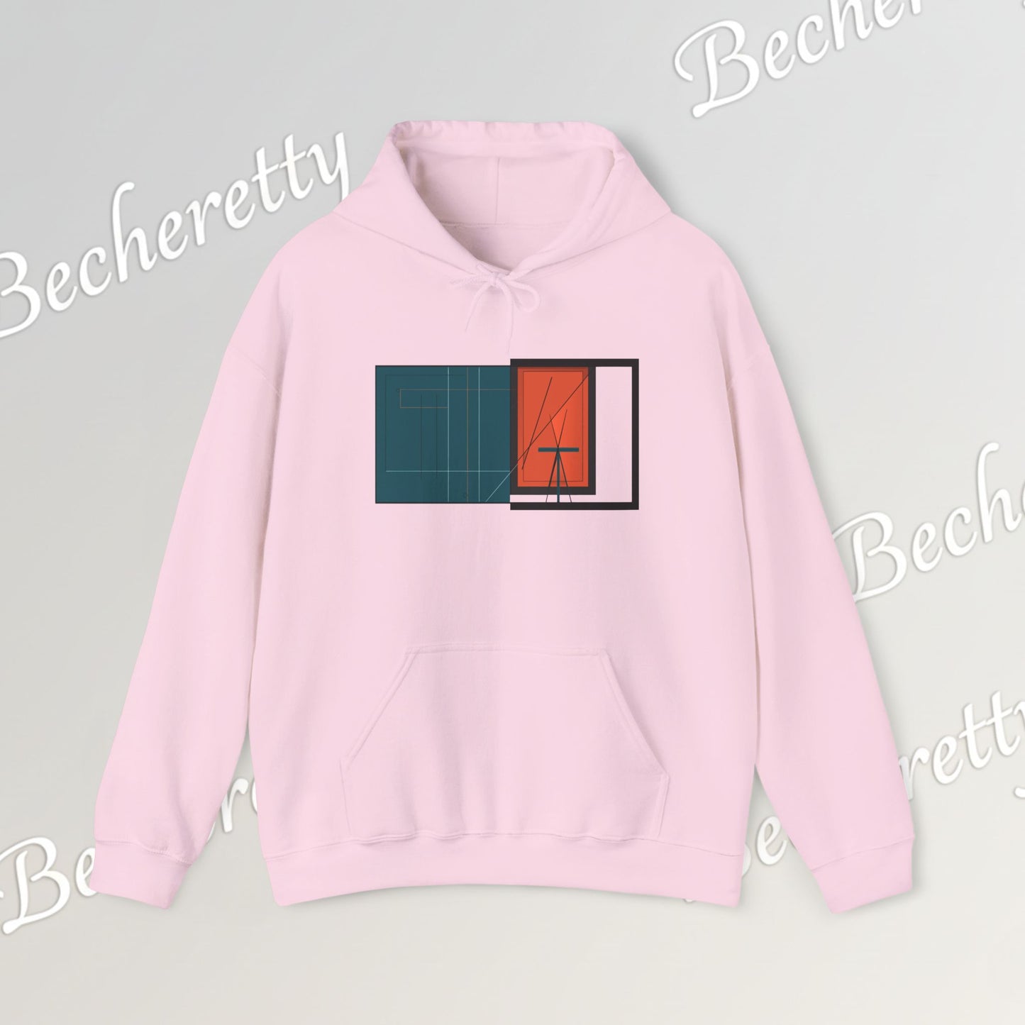 Architectural-Inspired Graphic Hoodie Becheretty — Modern Minimalist Geometric Art Sweatshirt