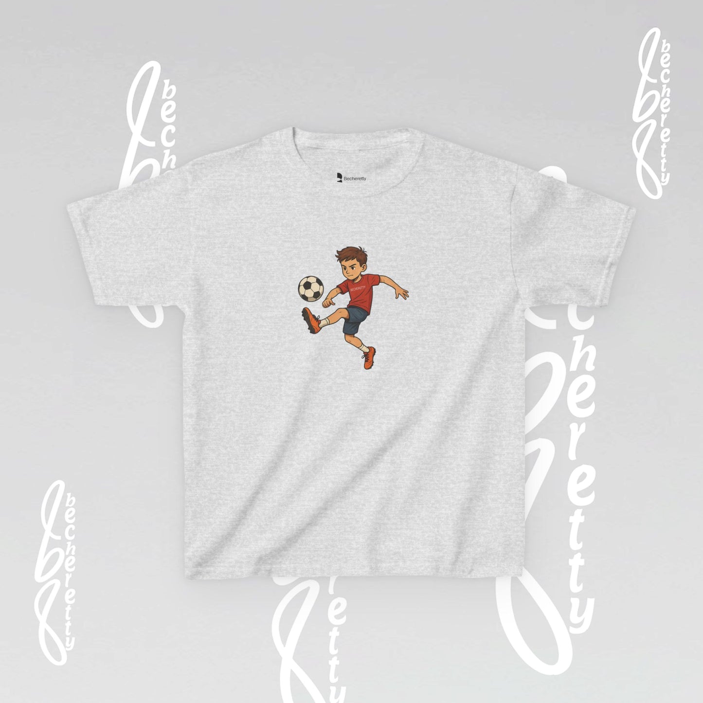 Kids Soccer Tee - Becheretty - Perfect for Sports Fans, Birthday Gifts, Team Outfits, Playdates, Summer Fun