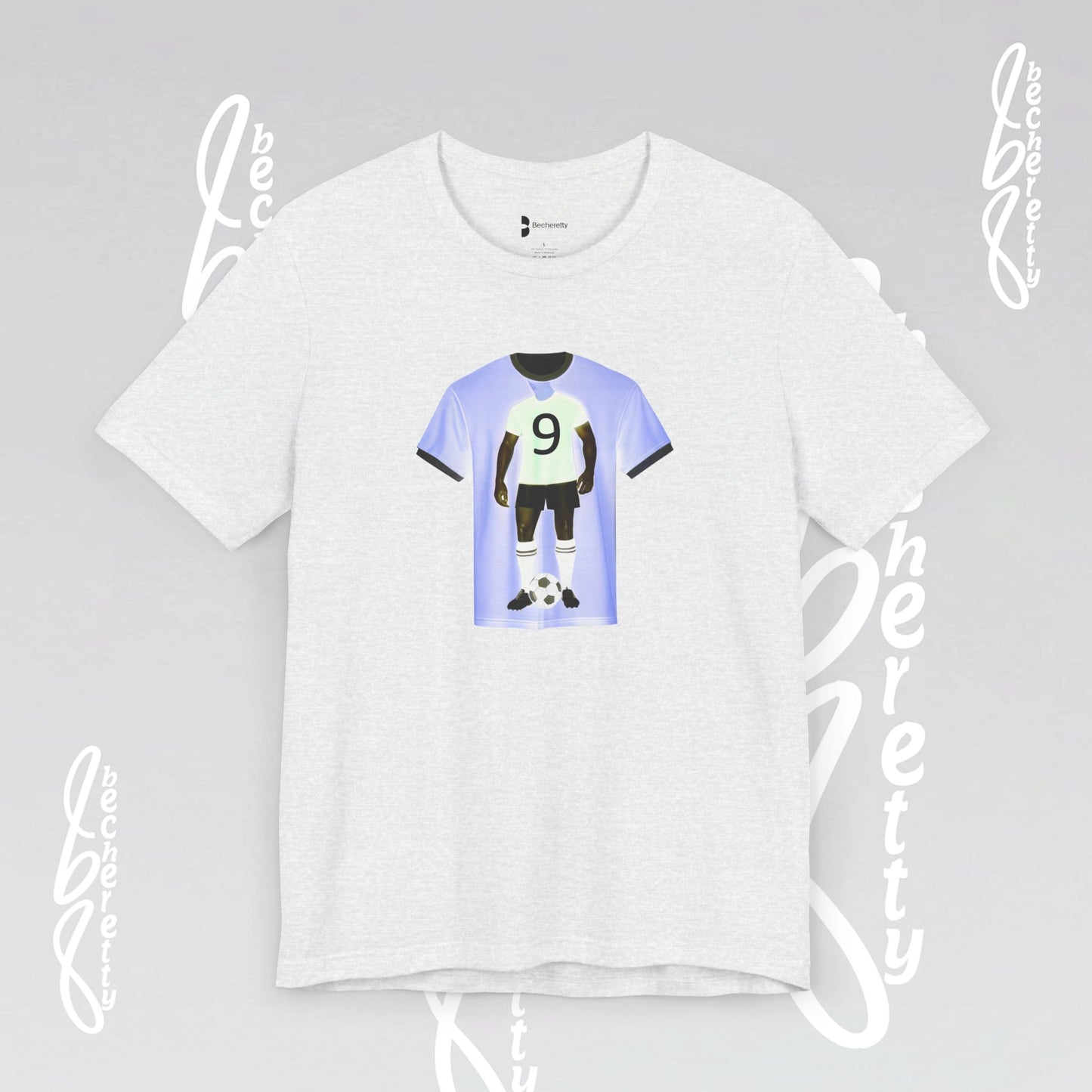 Soccer T-shirt Number 9 - Graphic Becheretty - Wearable Art Tee - Soccer Fans