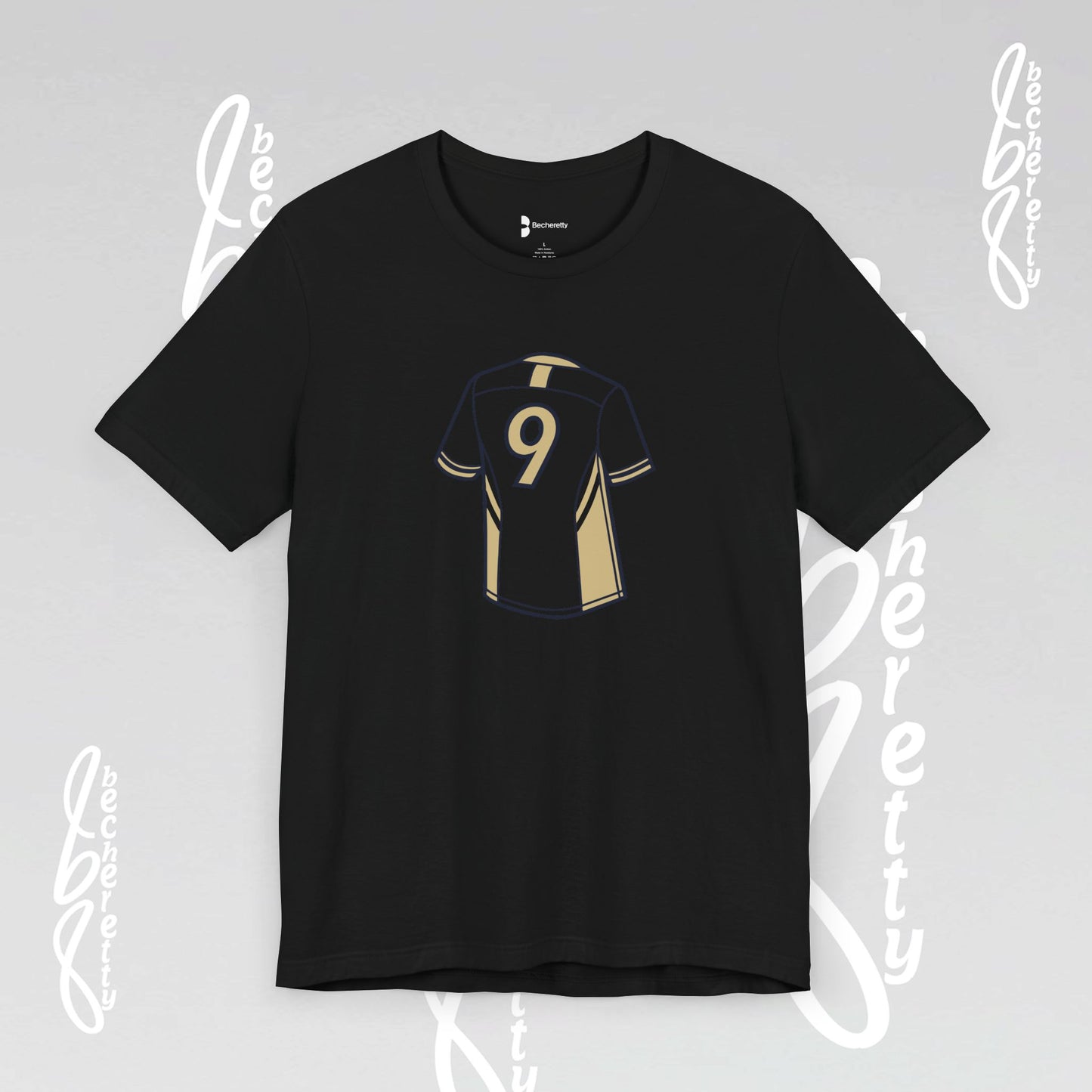 Soccer T-Shirt - Number 9 - Minimalist Graphic Becheretty - Athletic apparel - Everyday Fashion