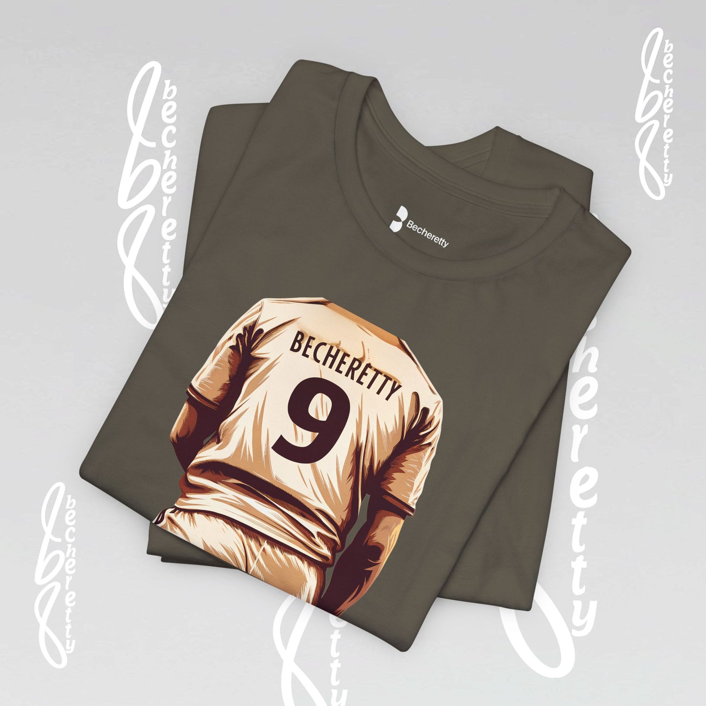 Soccer T-shirt Number 9 - Graphic Becheretty - Perfect Gift for Soccer Fans - Game Day, Casual Wear