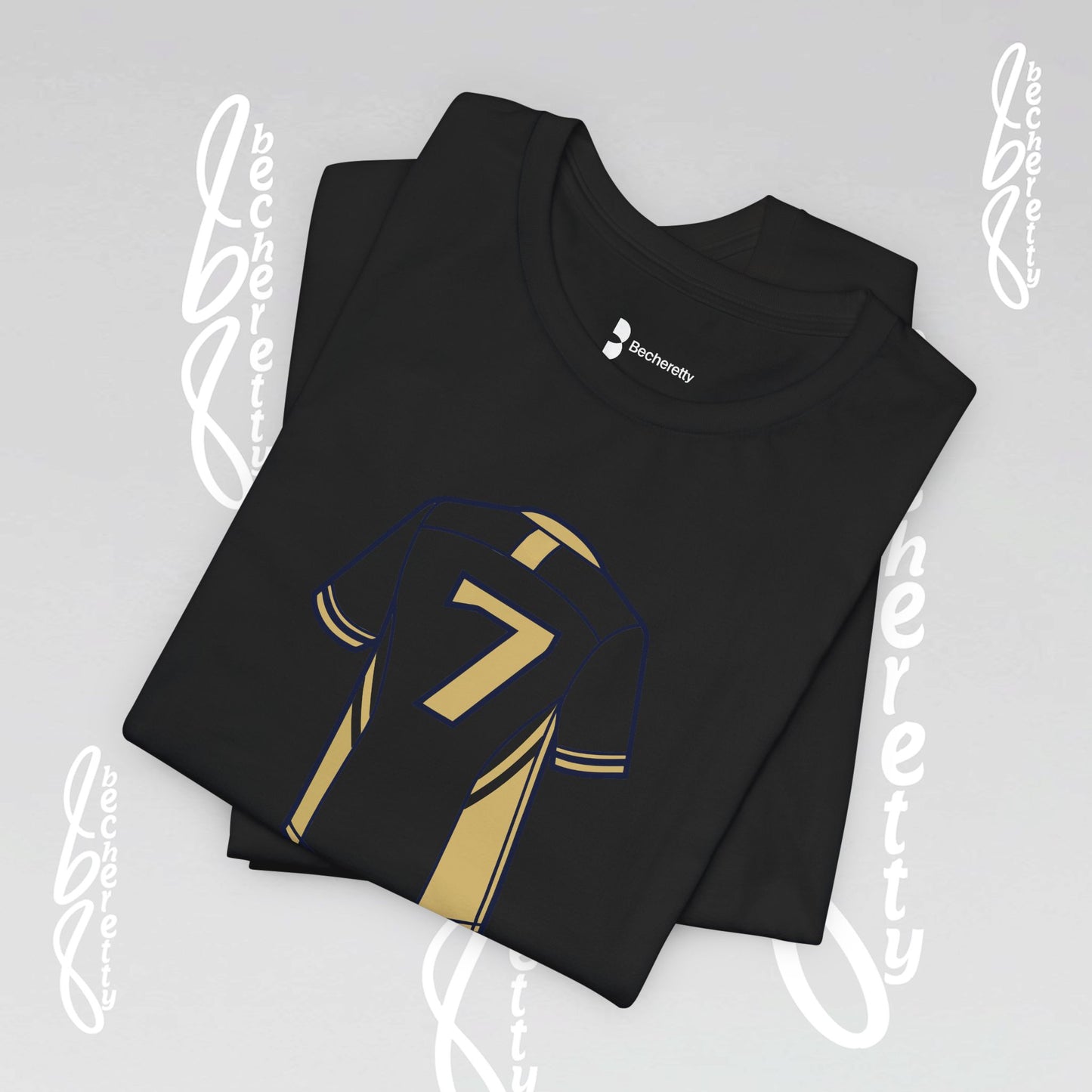 Soccer T-shirt - Number 7 - Unisex - Minimalist graphic Becheretty - Casual Wear - Team Spirit
