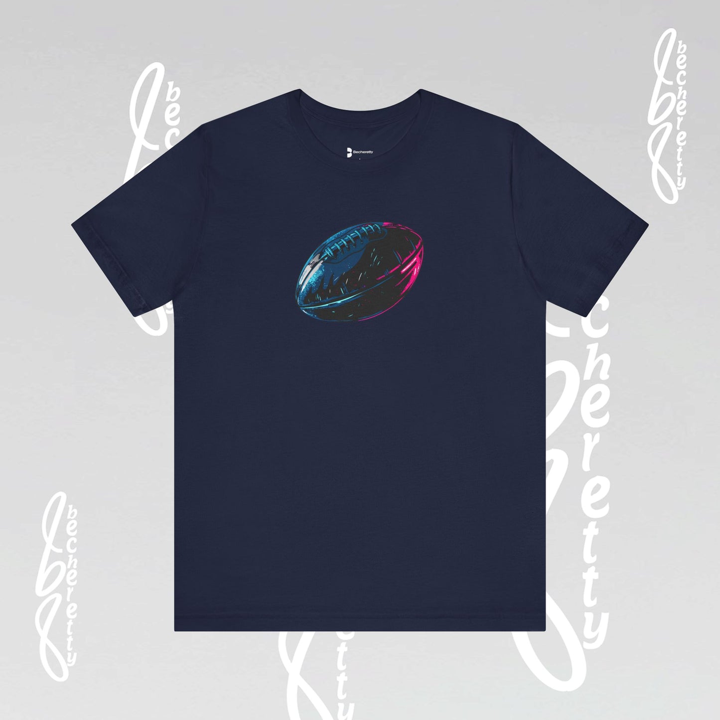 American Football T-Shirt - Art Graphic Becheretty. Game day, casual wear, unique design.