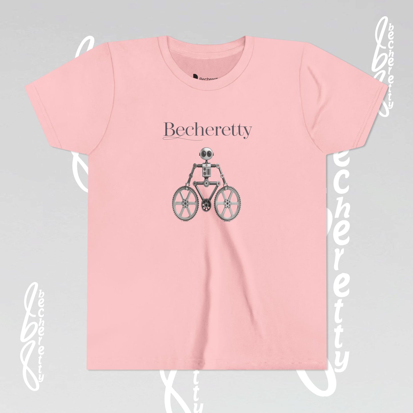 Youth T'Shirt - Becheretty Graphic Design - Cool Robot Bicycle - Perfect for Bike Lovers