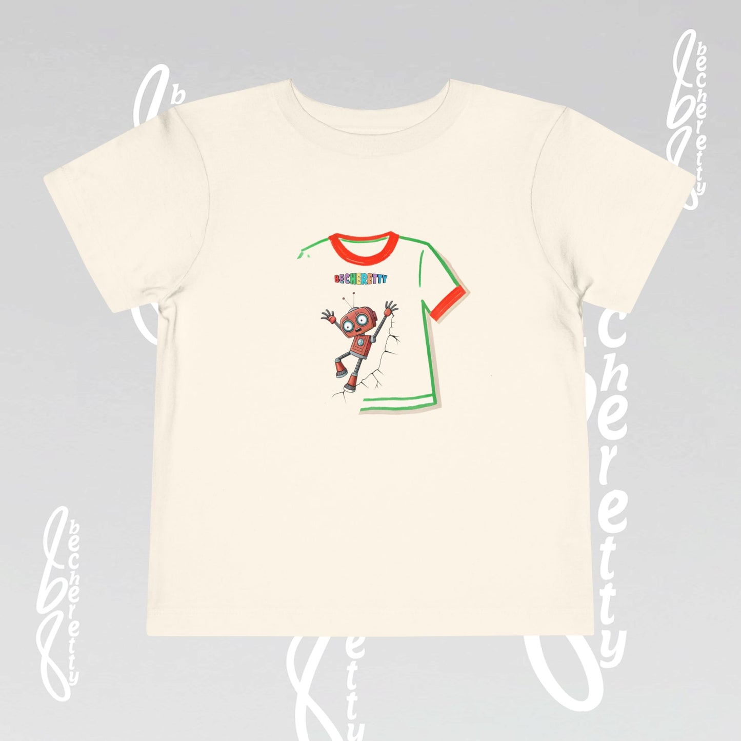 Toddler T-Shirt - Funny Robot Character Becheretty - Casual Kids outfit