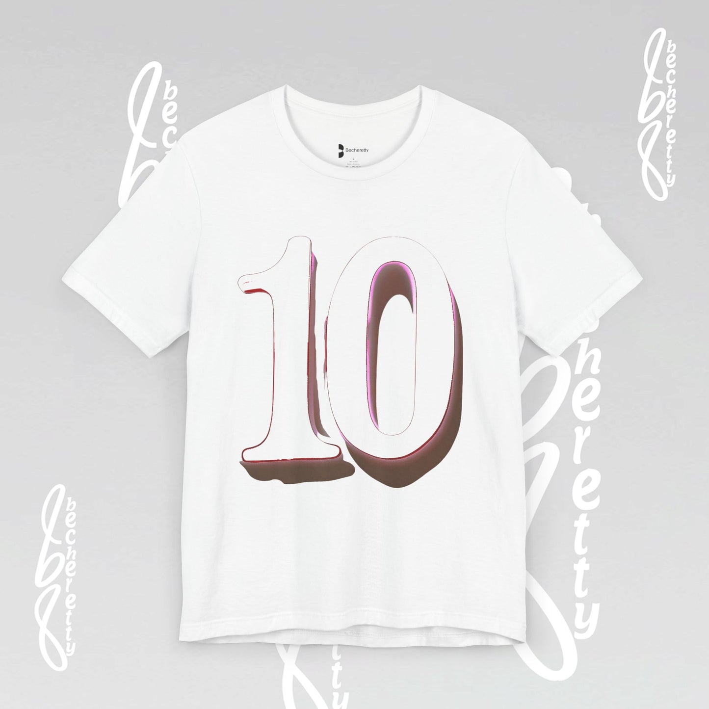 Number 10 - Graphic Unisex Tee - Becheretty Minimalist Style - Everyday Comfort, Sports Lovers