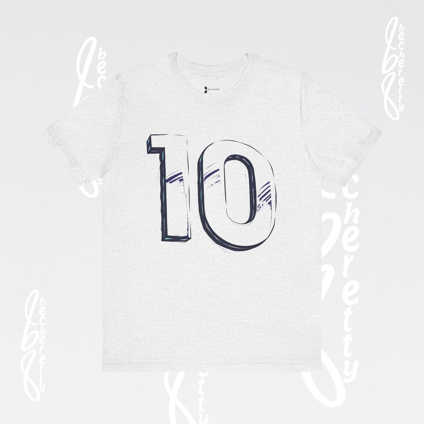 Stylish Unisex Tee - Number 10 - Casual Everyday Wear, Unique Gift Sports Lovers, Becheretty Graphic, Team Spirit