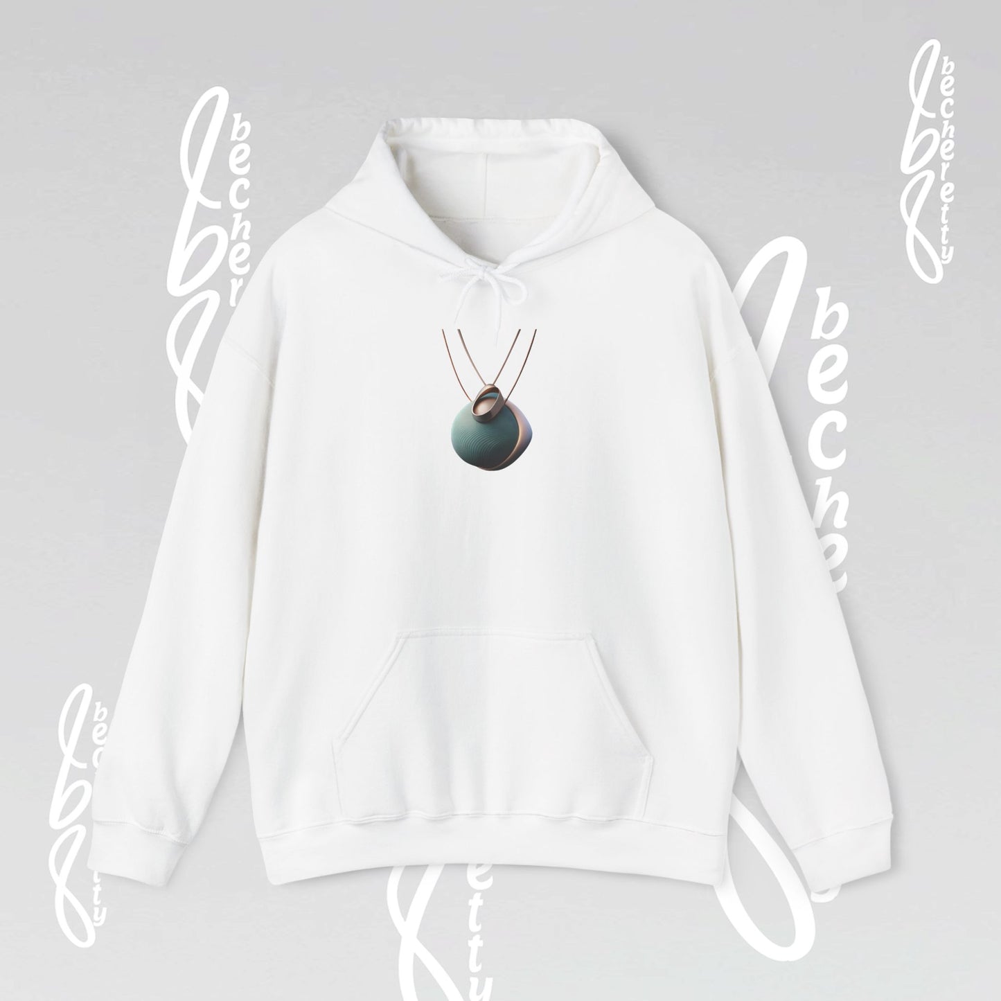 Futuristic Necklace - Graphic Hoodie Becheretty - Unisex, Original Gift for Friends