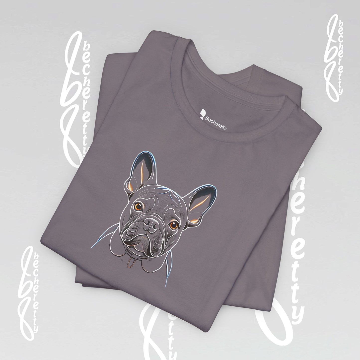 Dog Lovers Tee "Frenchie" Art Graphic Becheretty - Special gift for French Bulldog owners - Casual Wear