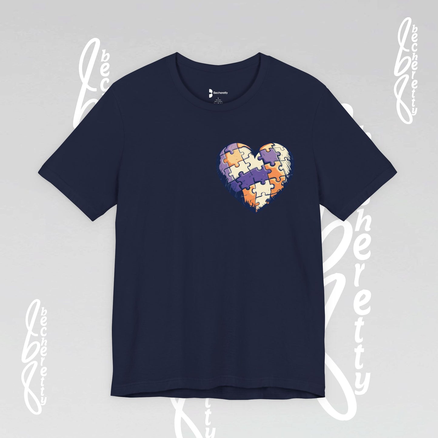 Artistic Puzzle Heart Tee - Autism Awareness Graphic Shirt