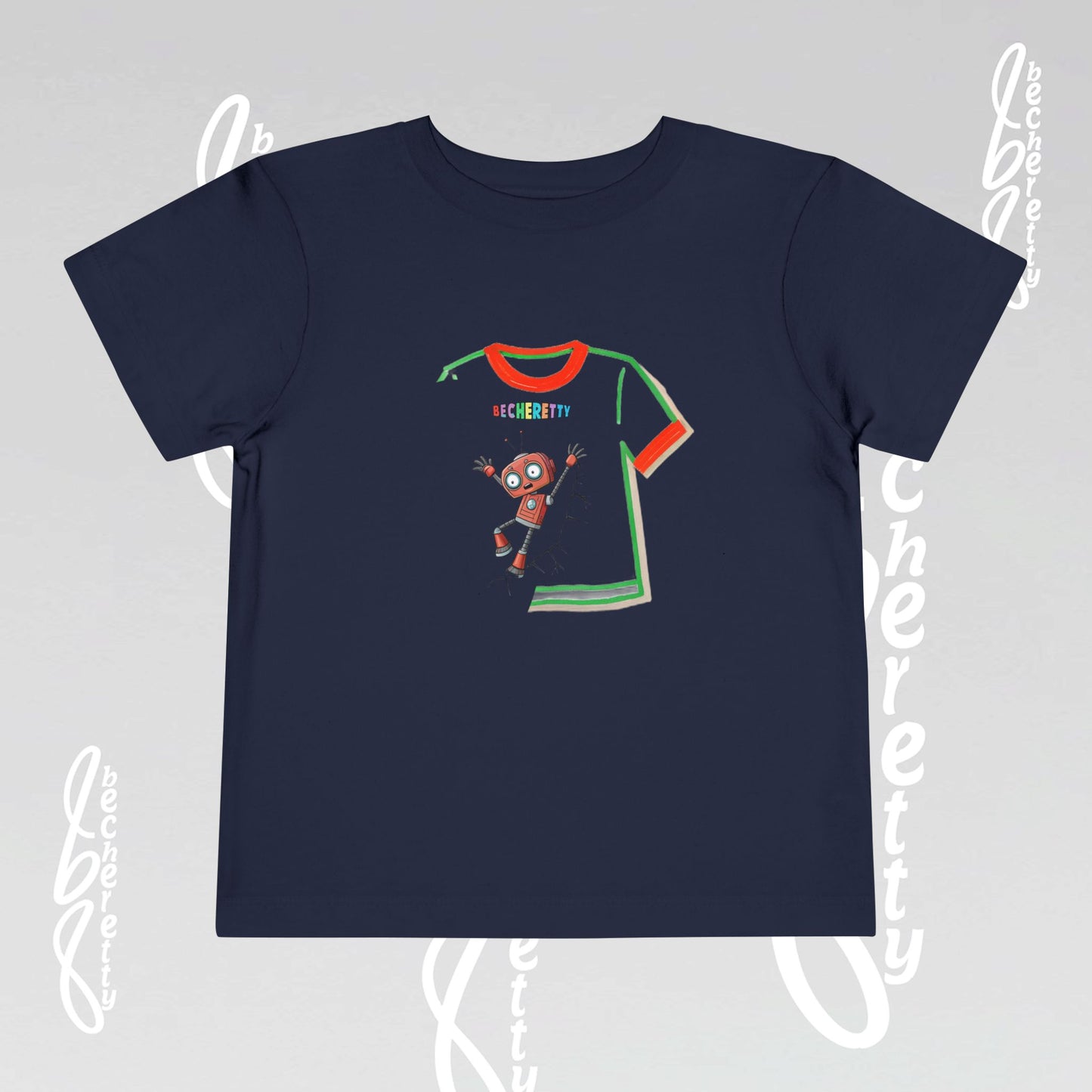 Toddler T-Shirt - Funny Robot Character Becheretty - Casual Kids outfit