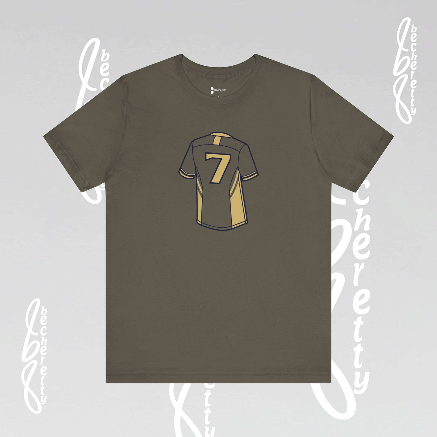 Soccer T-shirt - Number 7 - Unisex - Minimalist graphic Becheretty - Casual Wear - Team Spirit