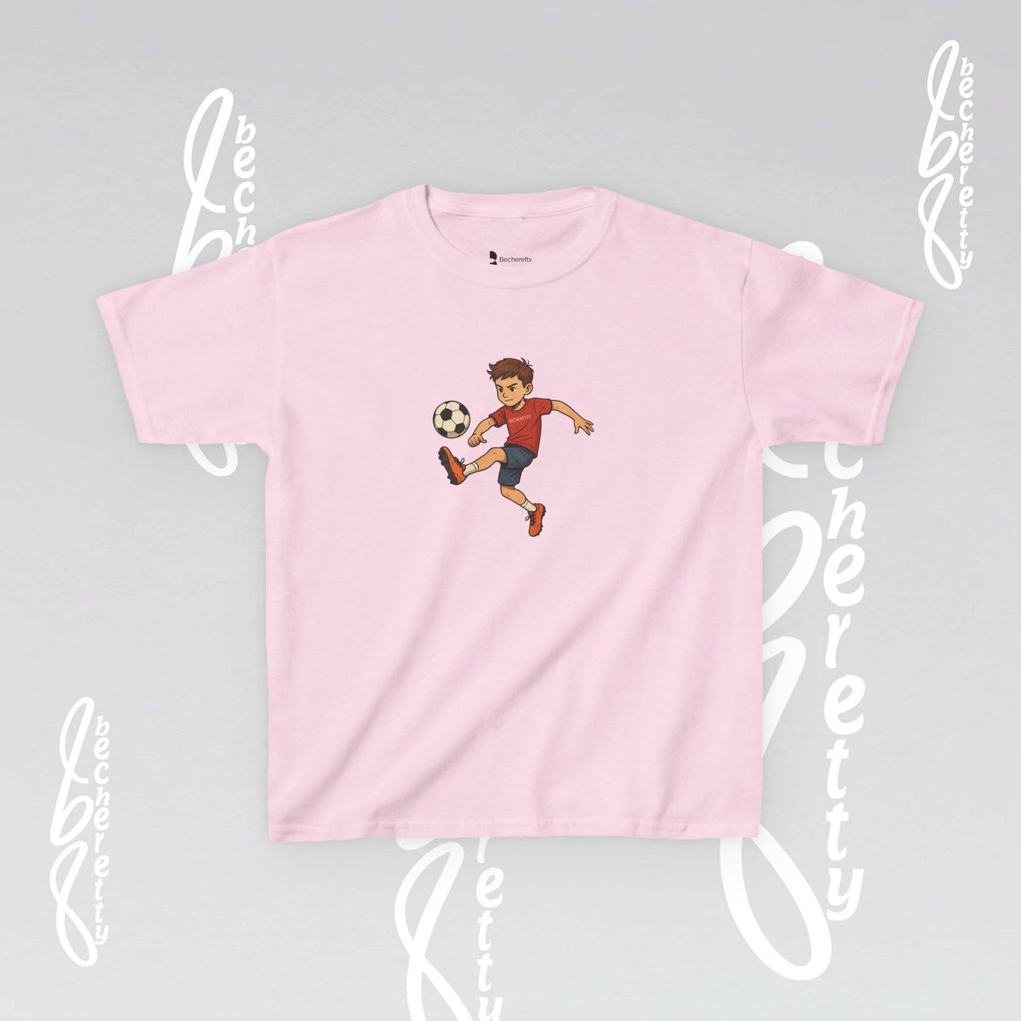 Kids Soccer Tee - Becheretty - Perfect for Sports Fans, Birthday Gifts, Team Outfits, Playdates, Summer Fun