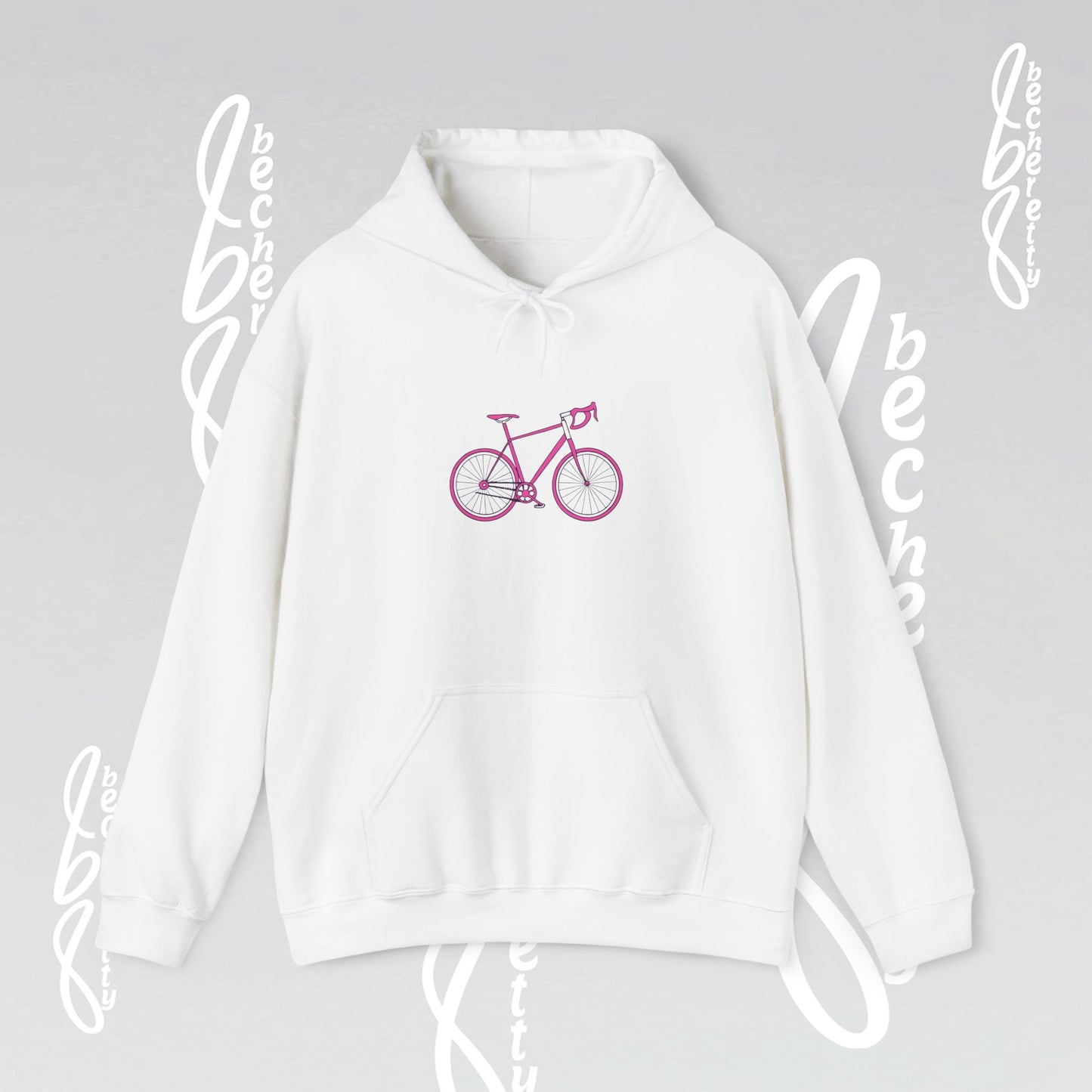 Hoodie Becheretty "Pink Bike "Minimalist Graphic Design" Perfect Gift for Bike Lovers - Casual