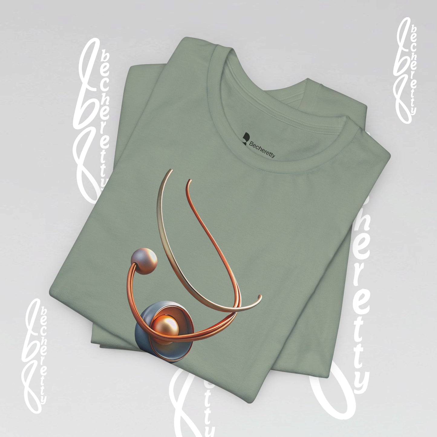 Artistic Graphic T-Shirt Becheretty - Stylish Necklace Design - Casual Wear, Gift for Art Lovers, Summer Fashion, Everyday Comfort