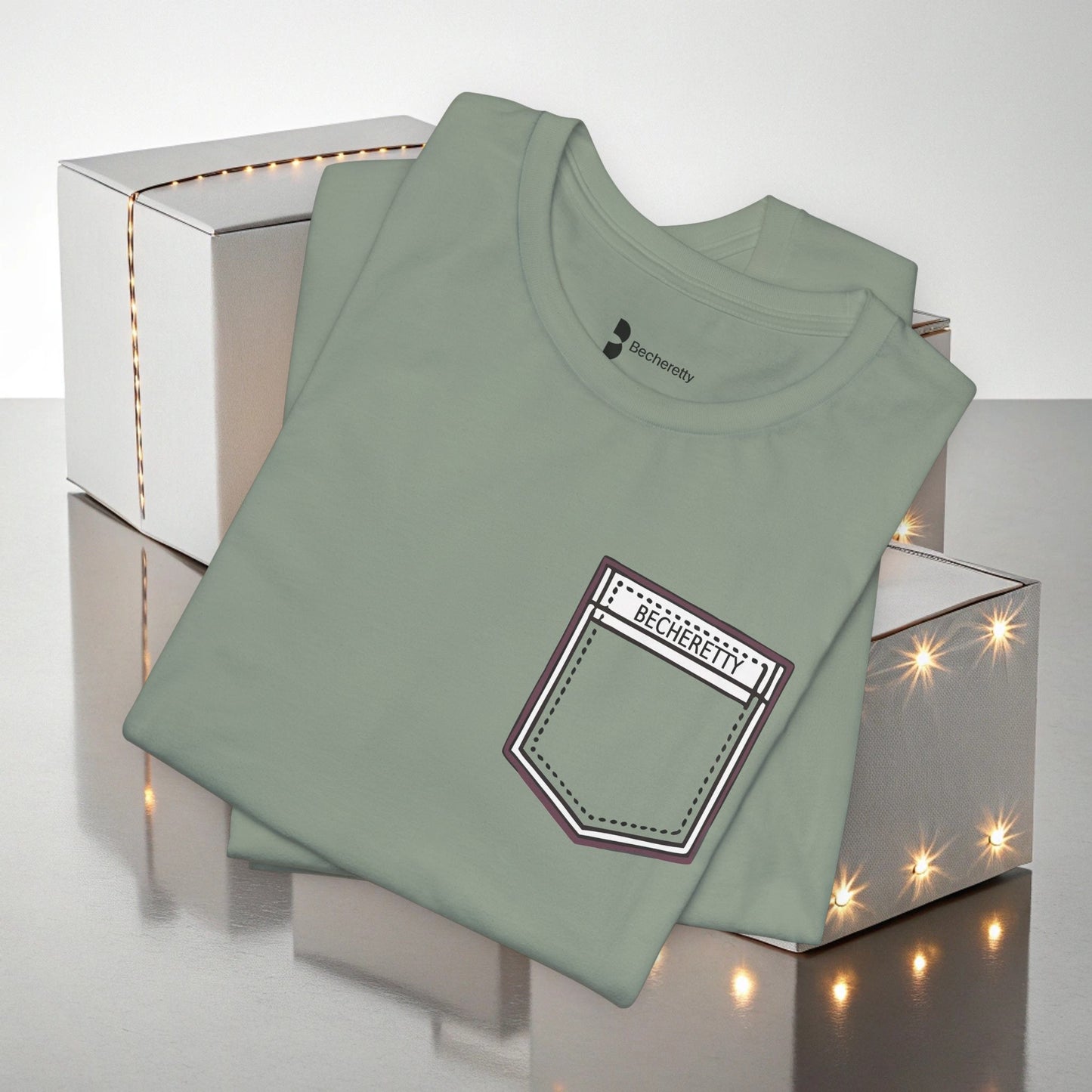 Becheretty Pocket - Minimalistic T-Shirt Desing - Unisex - Casual Wear