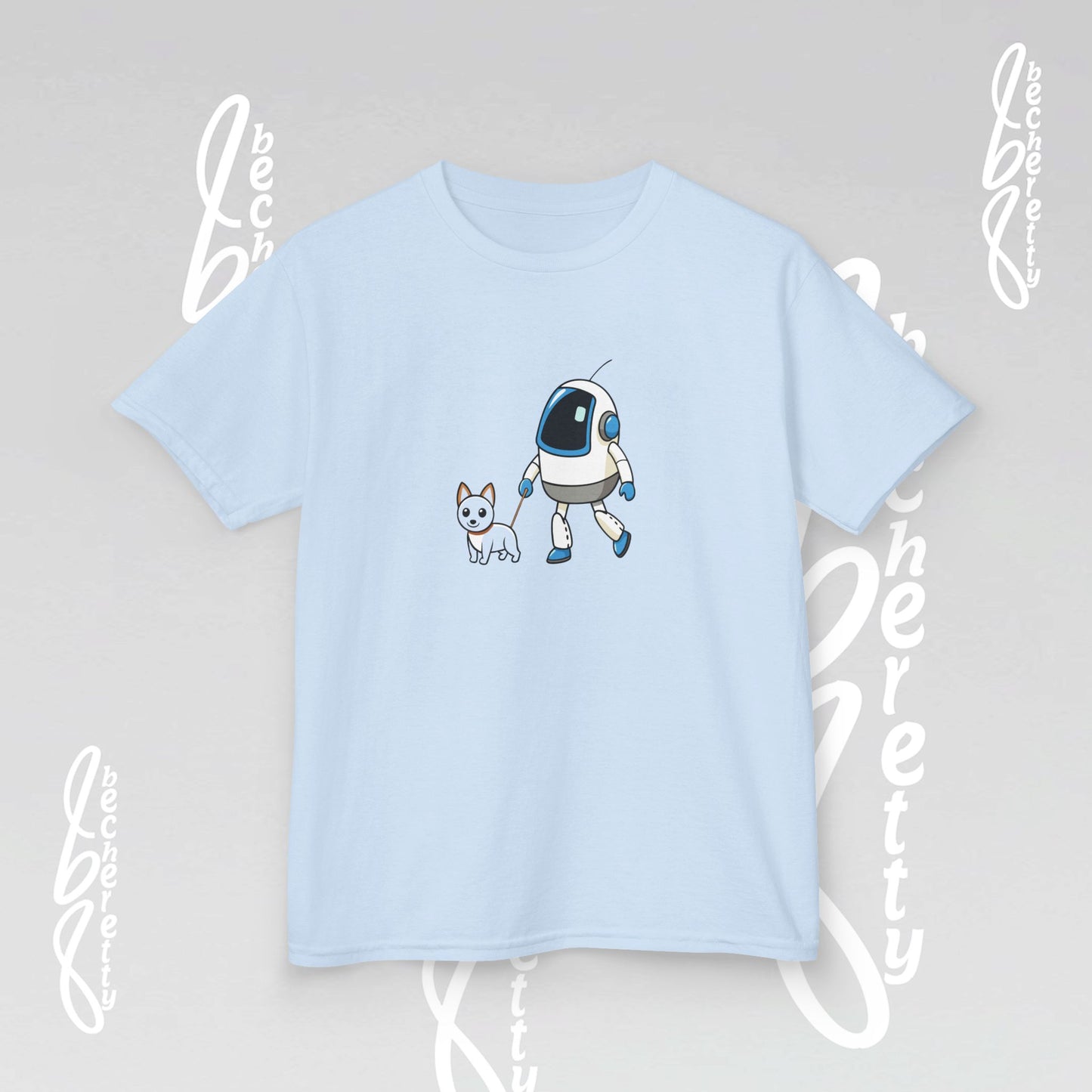 Cute Kids Robot & Dog Tee for Youth - Graphic Becheretty - Gift for Children - Kids Casual Wear
