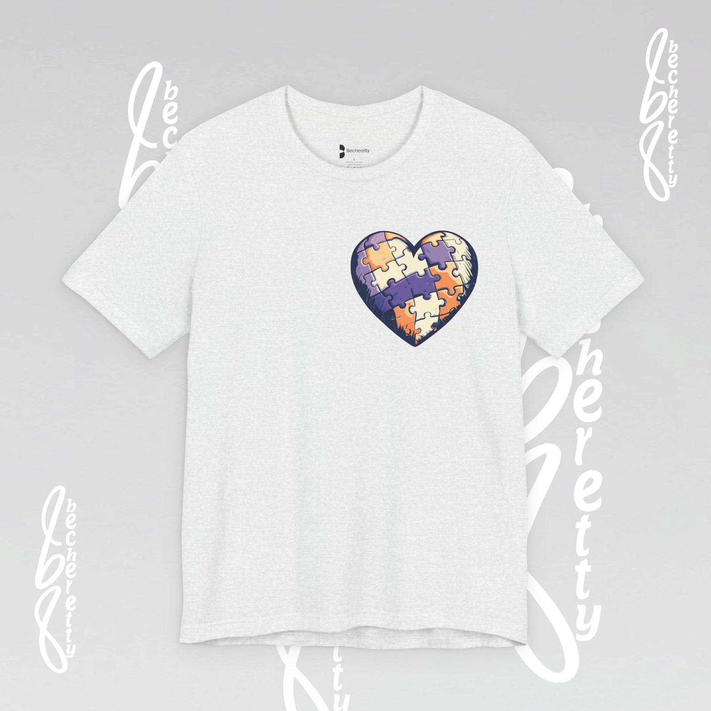 Artistic Puzzle Heart Tee - Autism Awareness Graphic Shirt