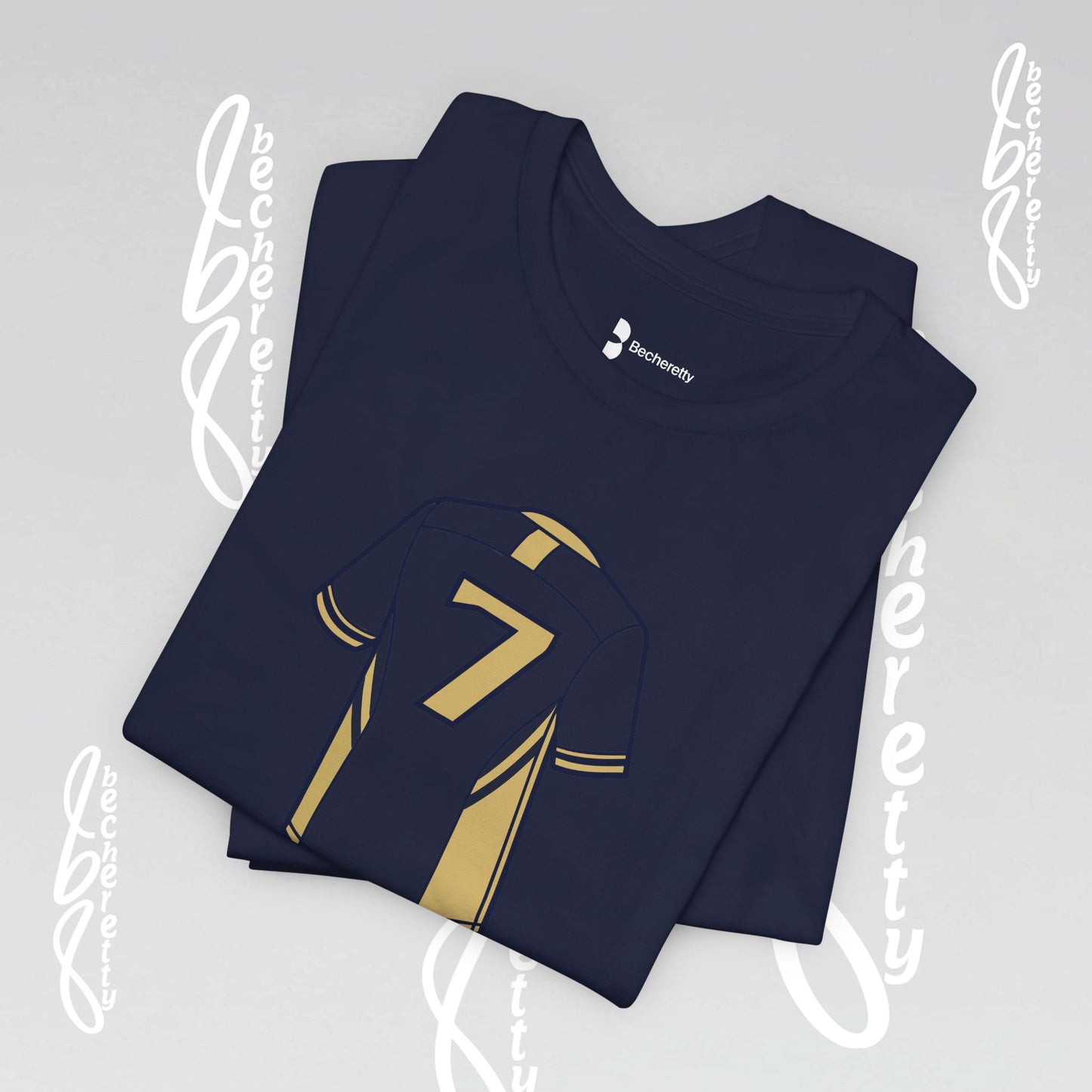 Soccer T-shirt - Number 7 - Unisex - Minimalist graphic Becheretty - Casual Wear - Team Spirit