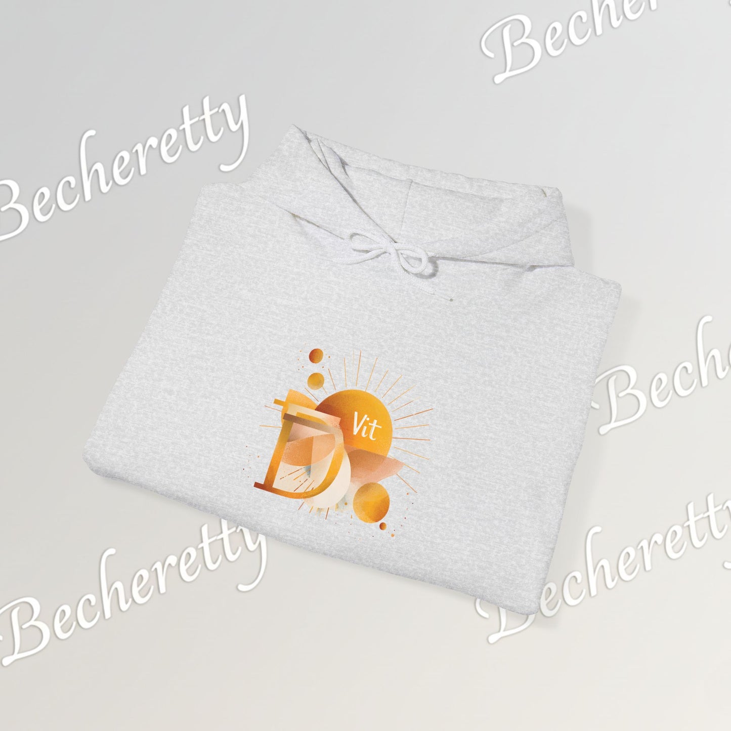 "Vit D" Graphic Hoodie - Art Minimalist Becheretty - Embrace the sunshine wherever you go, casual wear