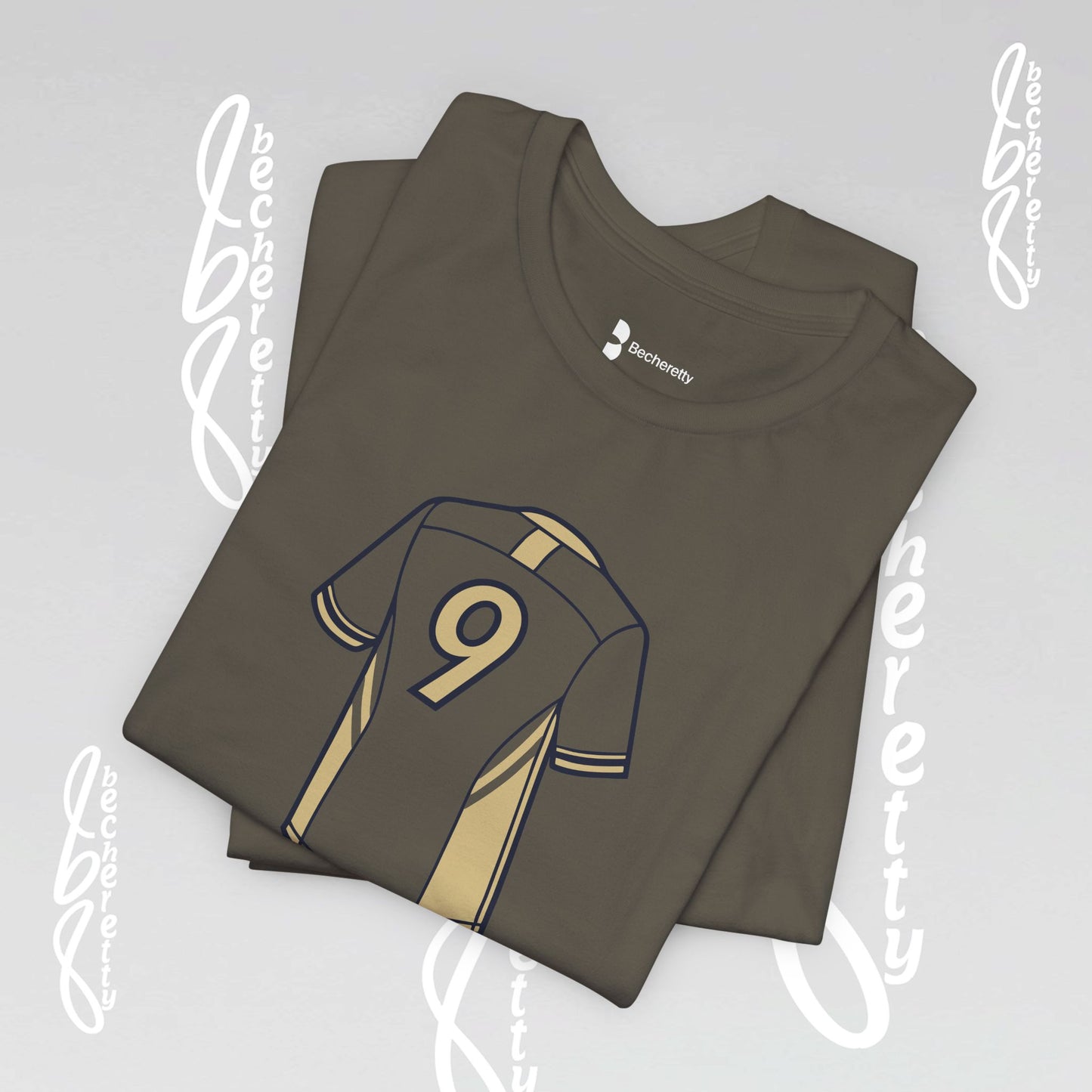 Soccer T-Shirt - Number 9 - Minimalist Graphic Becheretty - Athletic apparel - Everyday Fashion