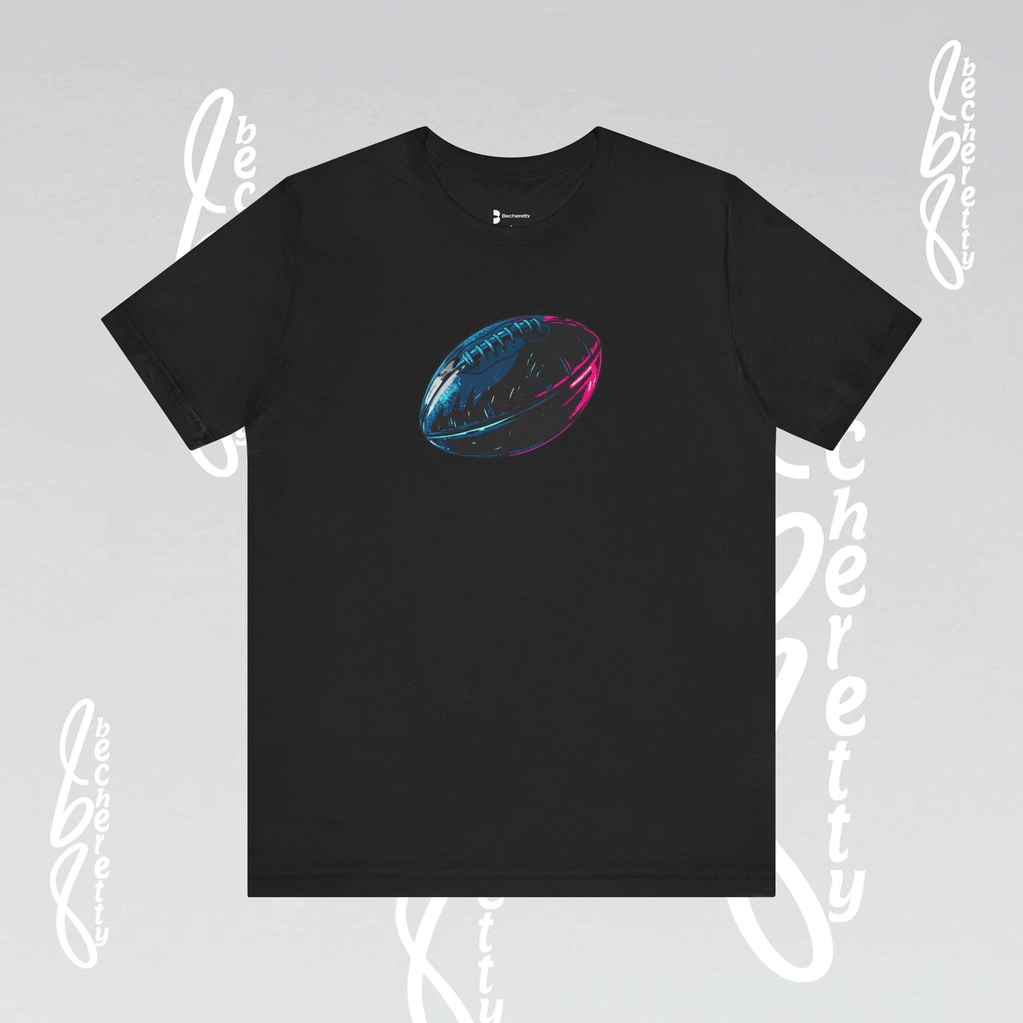 American Football T-Shirt - Art Graphic Becheretty. Game day, casual wear, unique design.