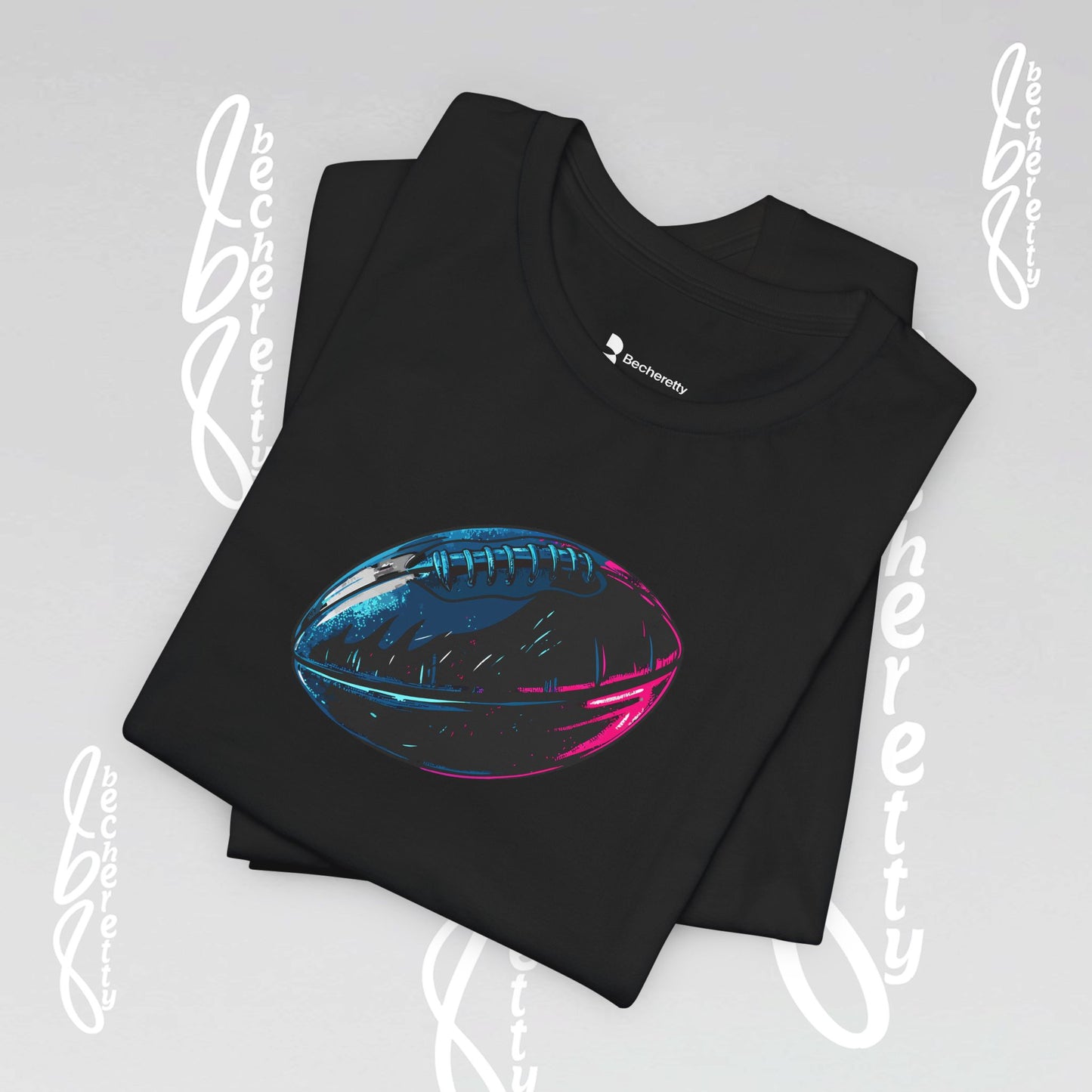 American Football T-Shirt - Art Graphic Becheretty. Game day, casual wear, unique design.