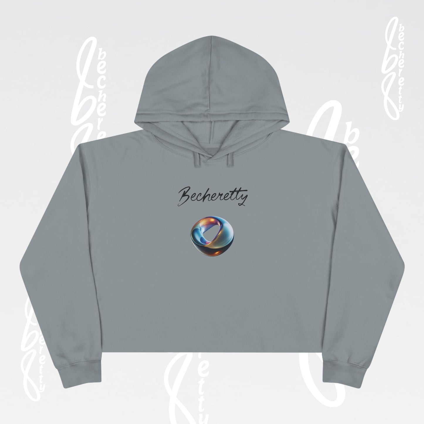 Chic Graphic Crop Hoodie Futuristic Ring - Becheretty Graphic - Stylish Women's Hoodie, Trendy Fashion Sweater, Unique Gift for Her
