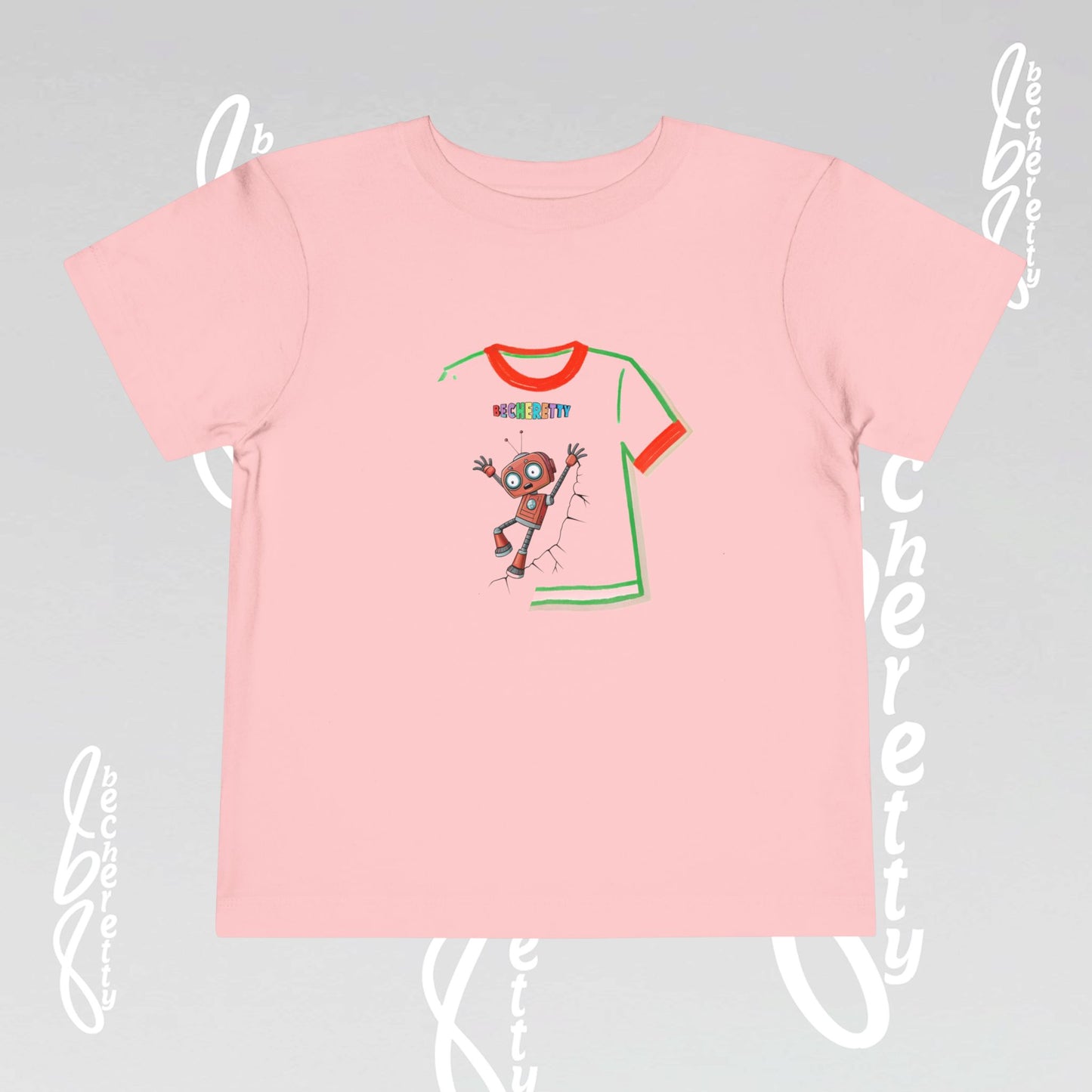 Toddler T-Shirt - Funny Robot Character Becheretty - Casual Kids outfit
