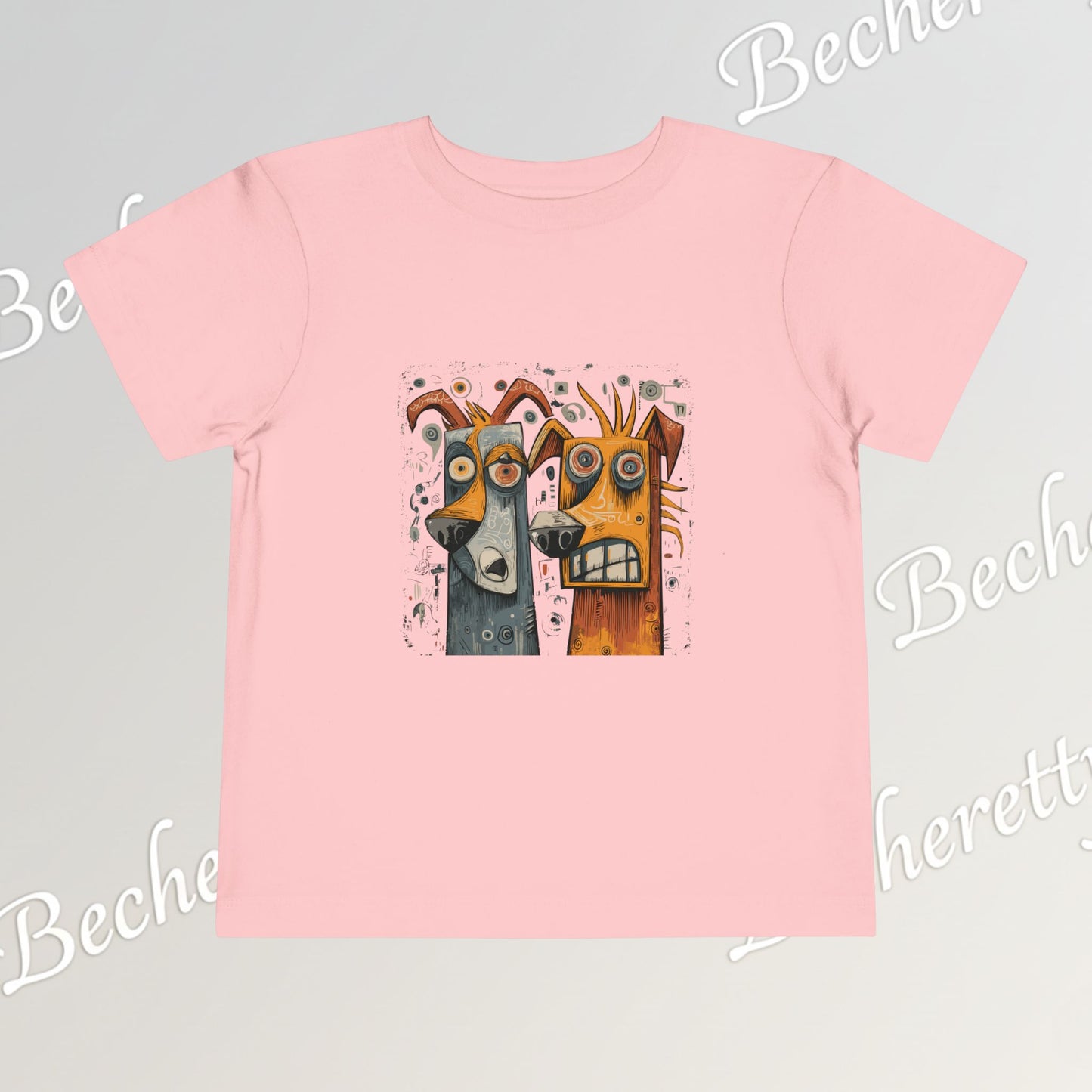Toddler T-Shirt short sleeve - Cute Artistic Doggies Graphic Becheretty - Perfect for the little ones