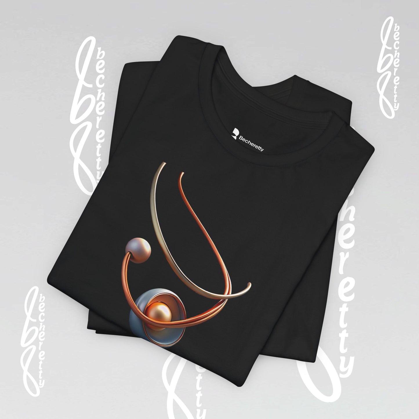 Artistic Graphic T-Shirt Becheretty - Stylish Necklace Design - Casual Wear, Gift for Art Lovers, Summer Fashion, Everyday Comfort