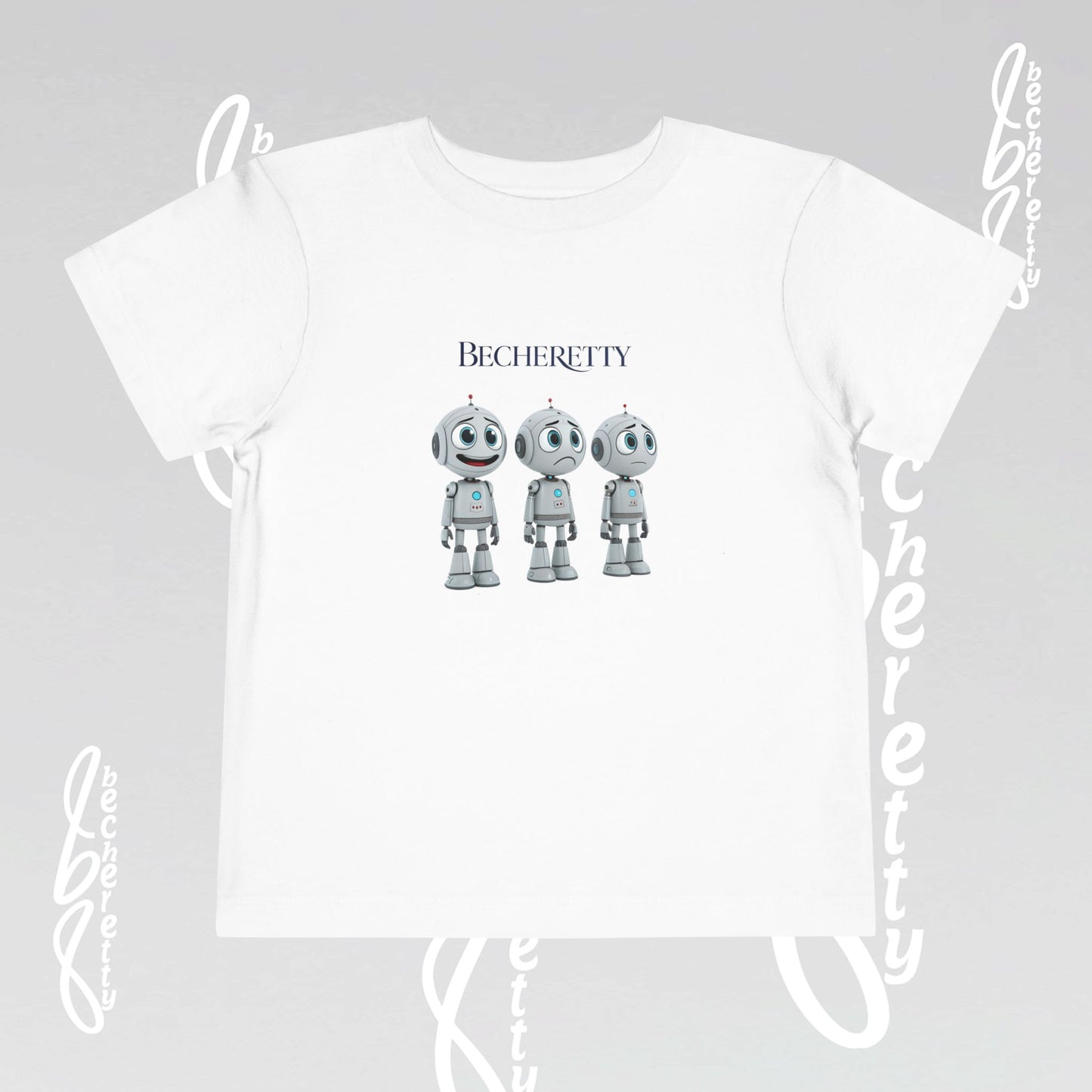 Graphic Toddler Short Sleeve T-Shirt - Funny Robots - Becheretty
