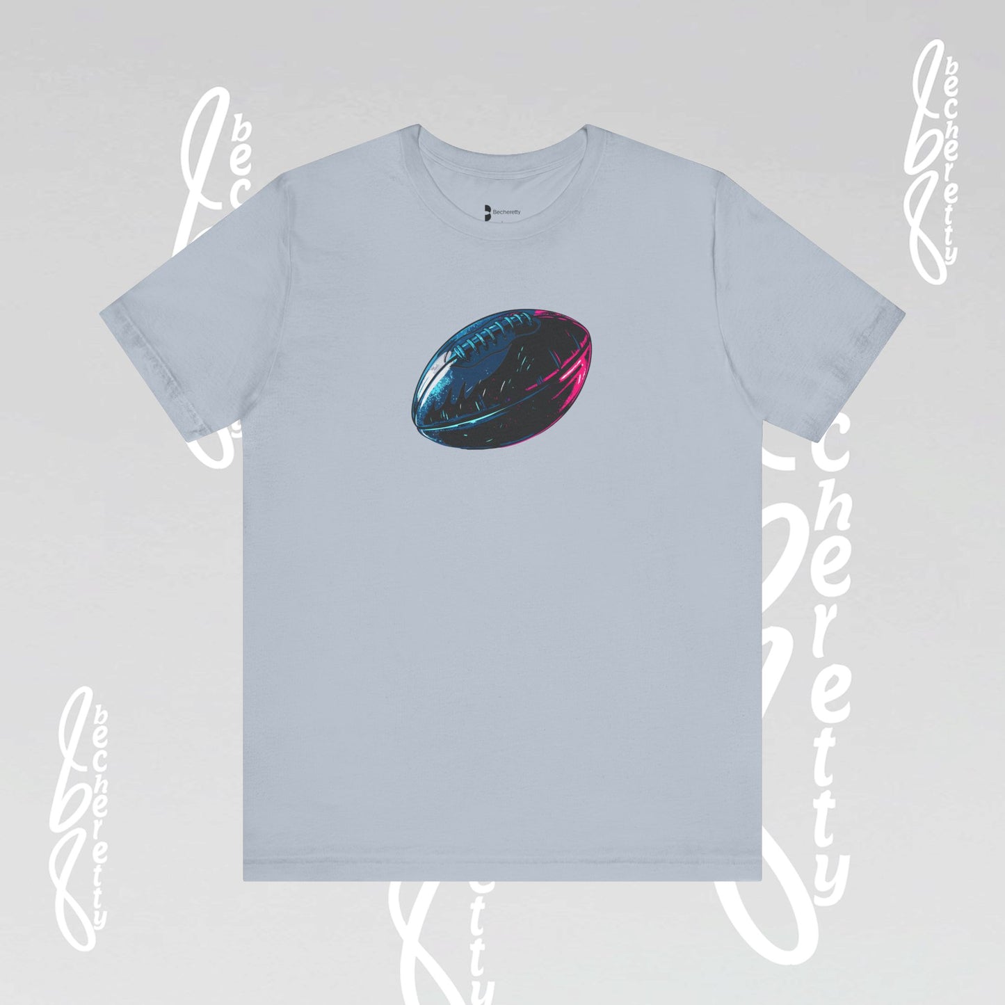 American Football T-Shirt - Art Graphic Becheretty. Game day, casual wear, unique design.
