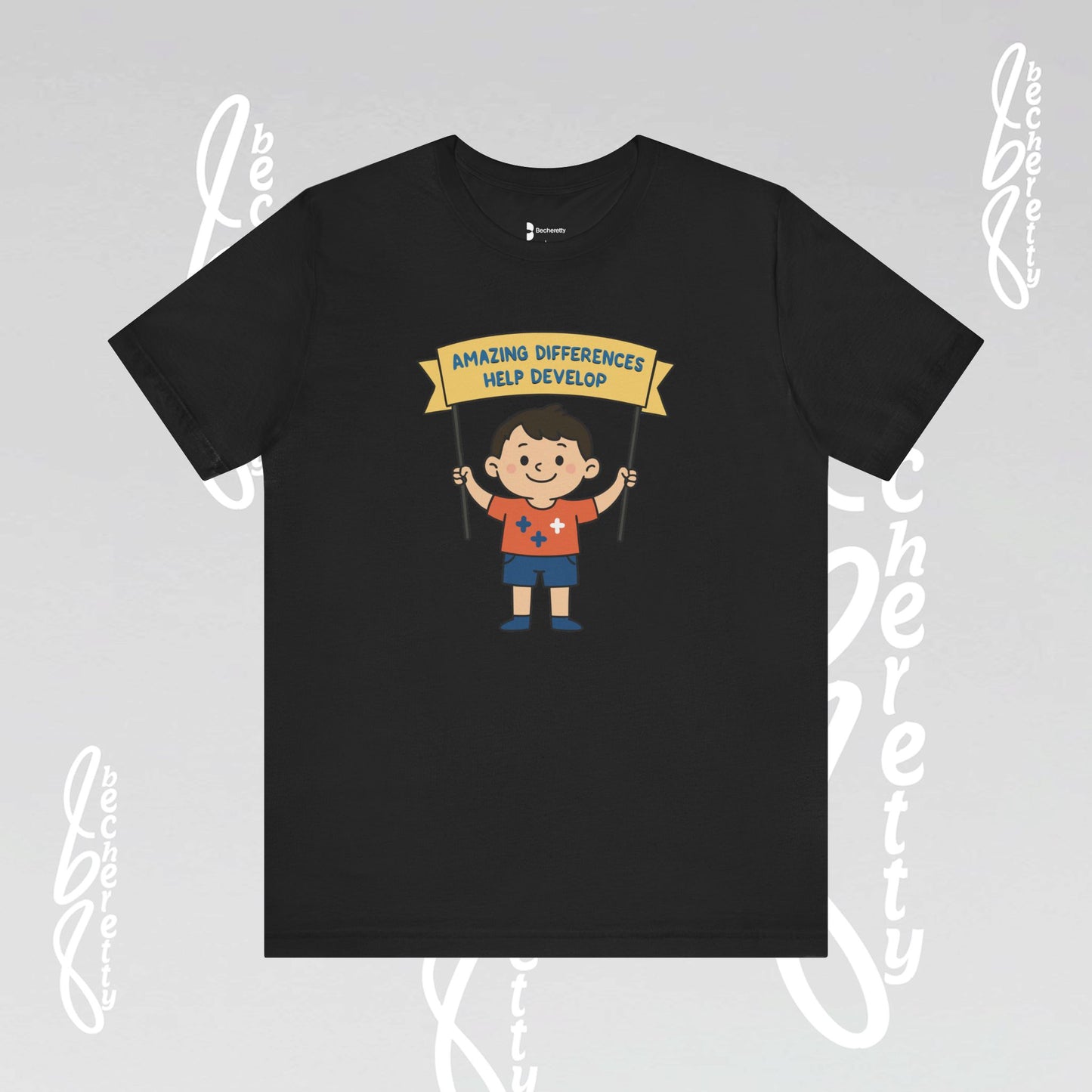 Autism Awareness T-shirt - Different, Not Less - Graphic Becheretty - Casual & Spread Positivity