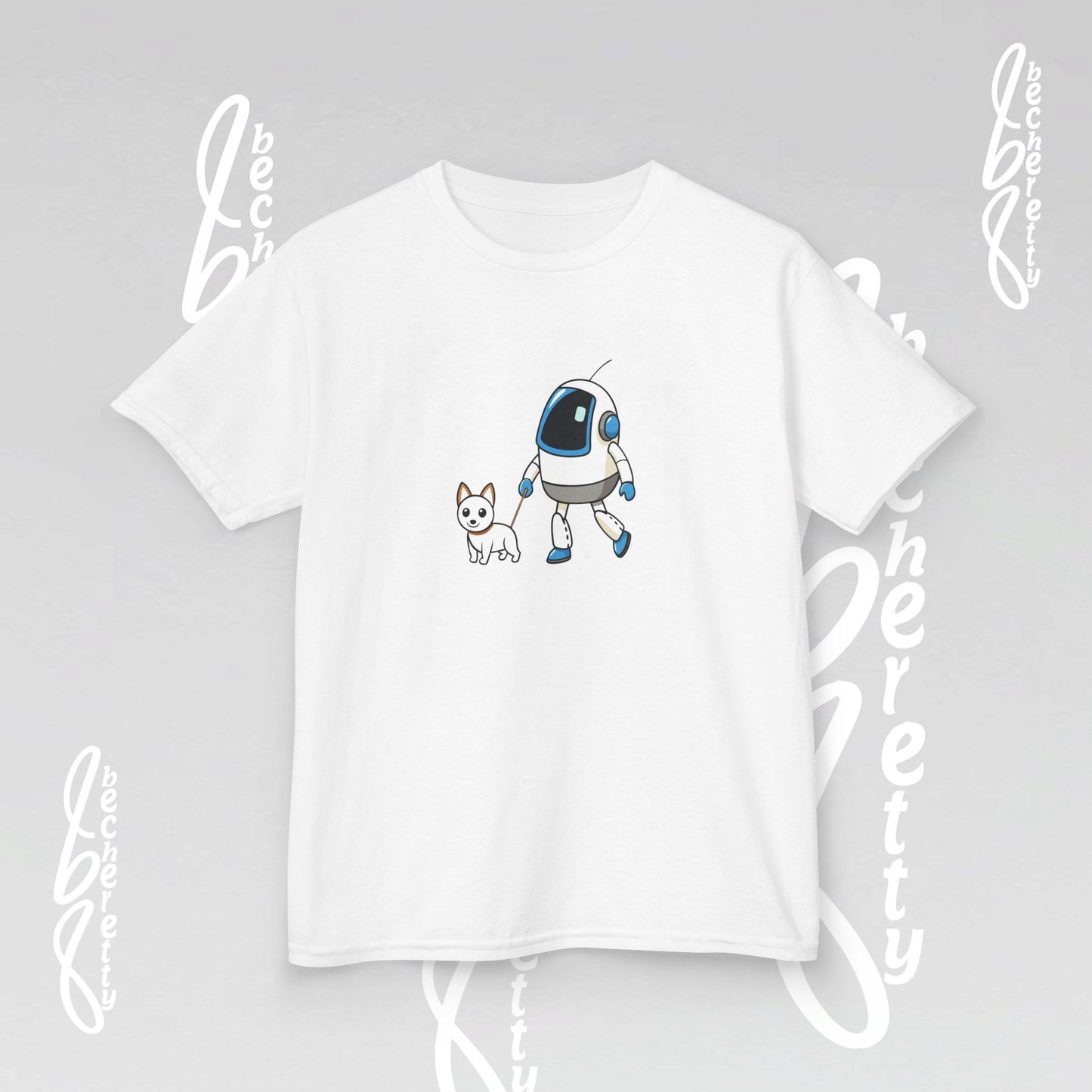 Cute Kids Robot & Dog Tee for Youth - Graphic Becheretty - Gift for Children - Kids Casual Wear