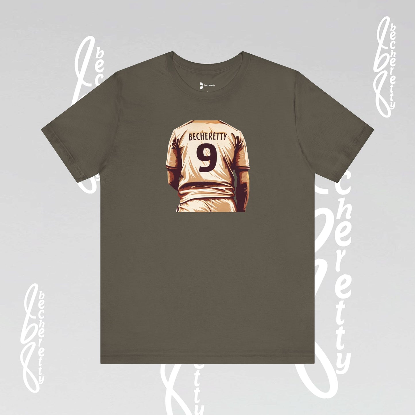 Soccer T-shirt Number 9 - Graphic Becheretty - Perfect Gift for Soccer Fans - Game Day, Casual Wear